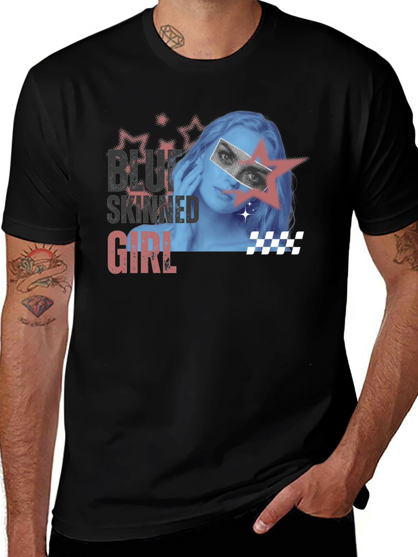 Variant 12 of Blue Skinned Girl Graphic T-Shirt