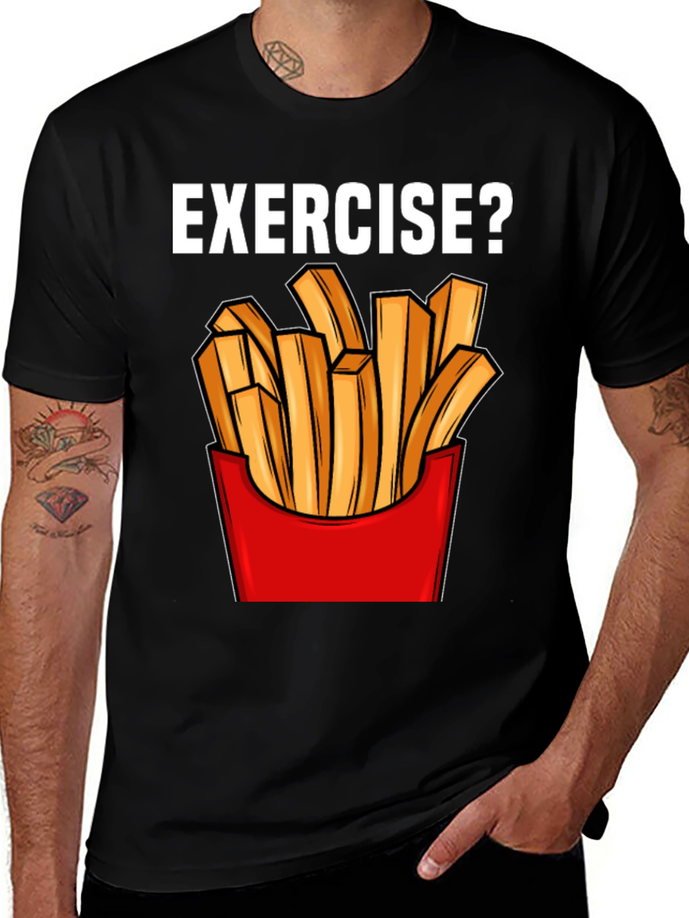 Variant 7 of Exercise? Fries Graphic Tee - Comfort Fit