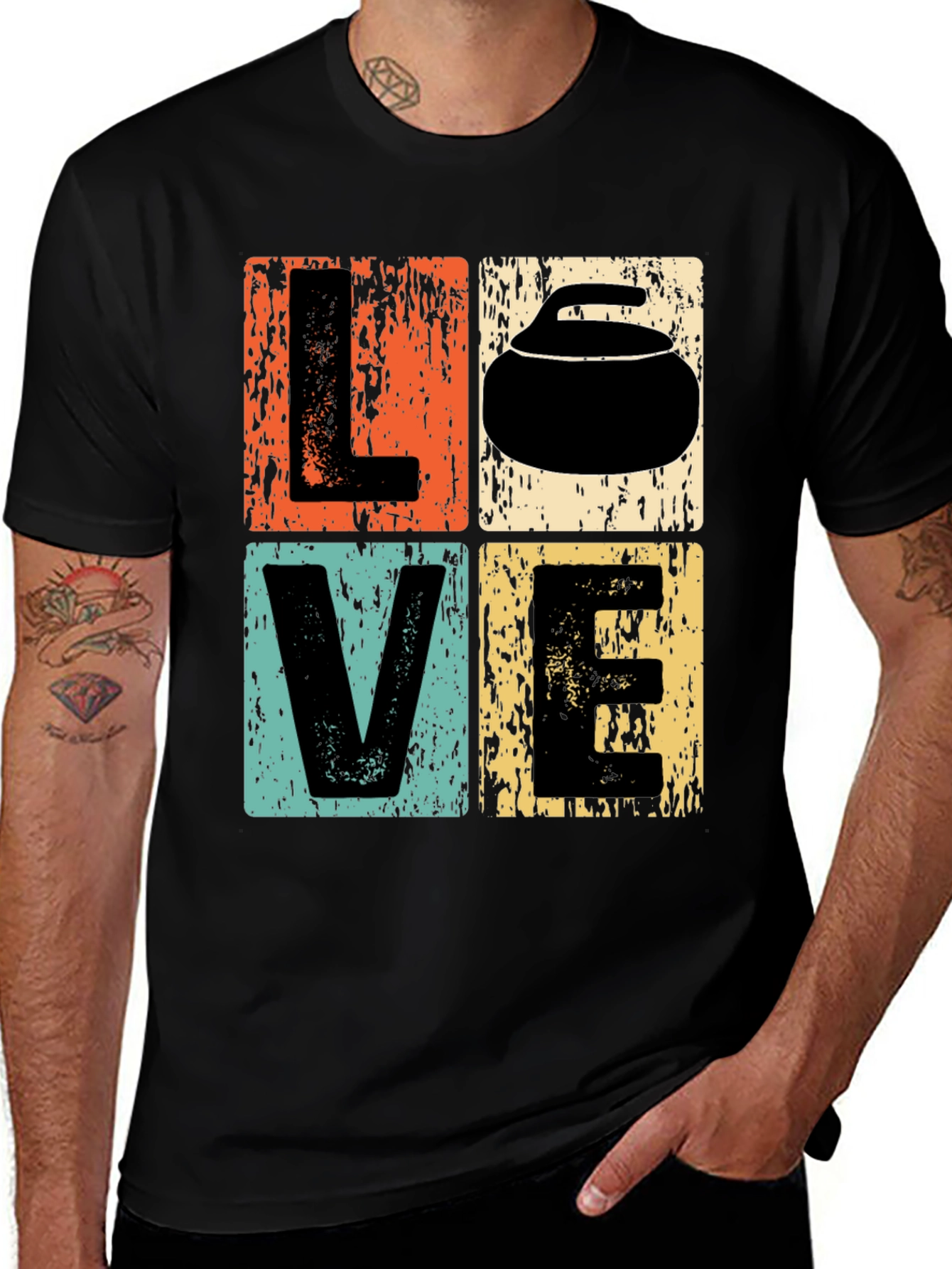 Variant 22 of Vintage Curling LOVE Graphic Tee