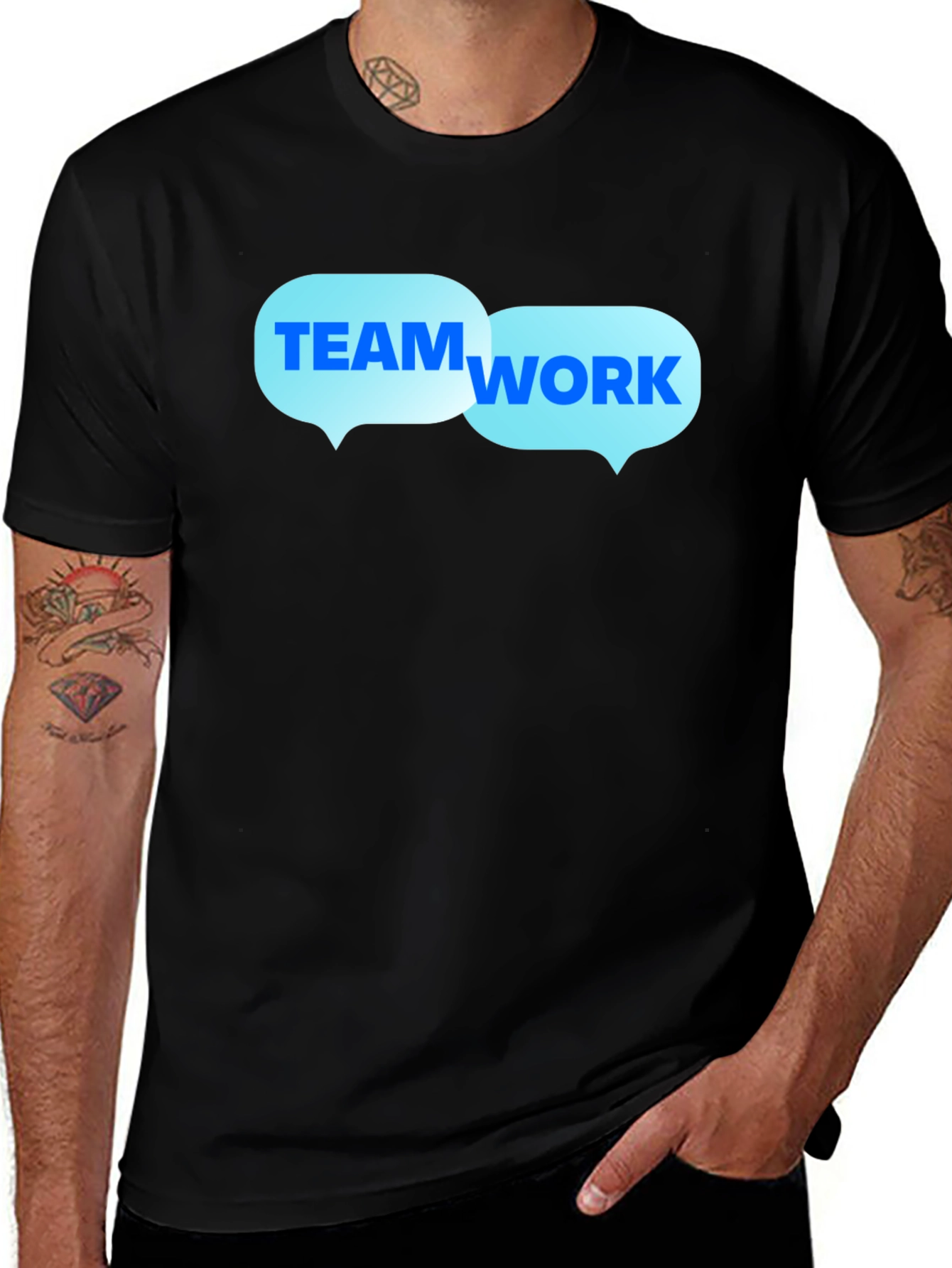 Variant 22 of Teamwork Bubble T-Shirt - Soft Cotton Crew Neck Tee