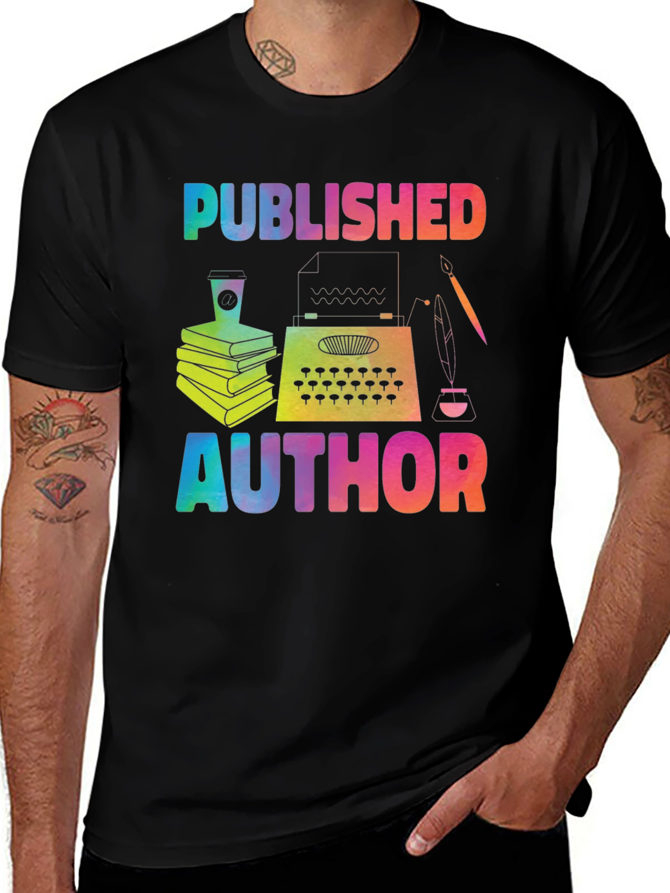 Variant 6 of Published Author T-Shirt, Rainbow Writer Tee