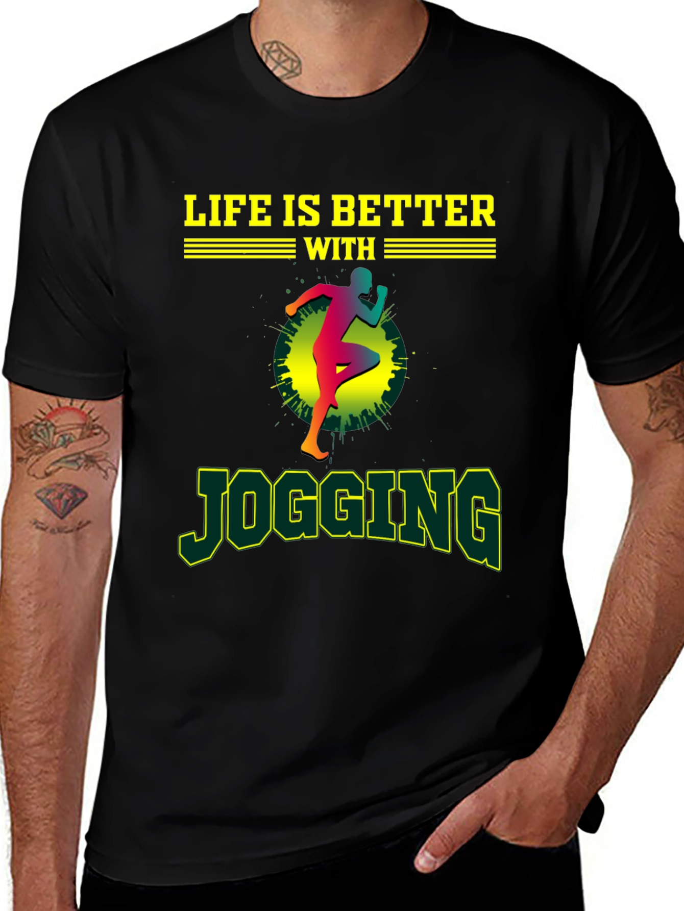 Variant 2 of Life is Better with Jogging Graphic T-Shirt