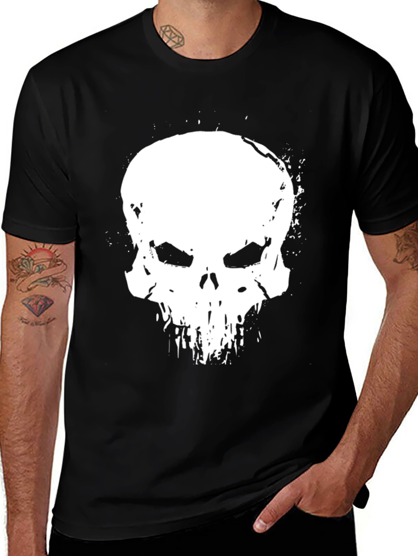 Variant 27 of Skull Graphic Black T-Shirt