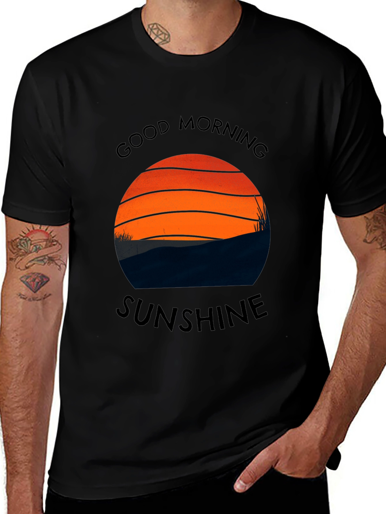 Good Morning Sunshine Graphic Tee - Black