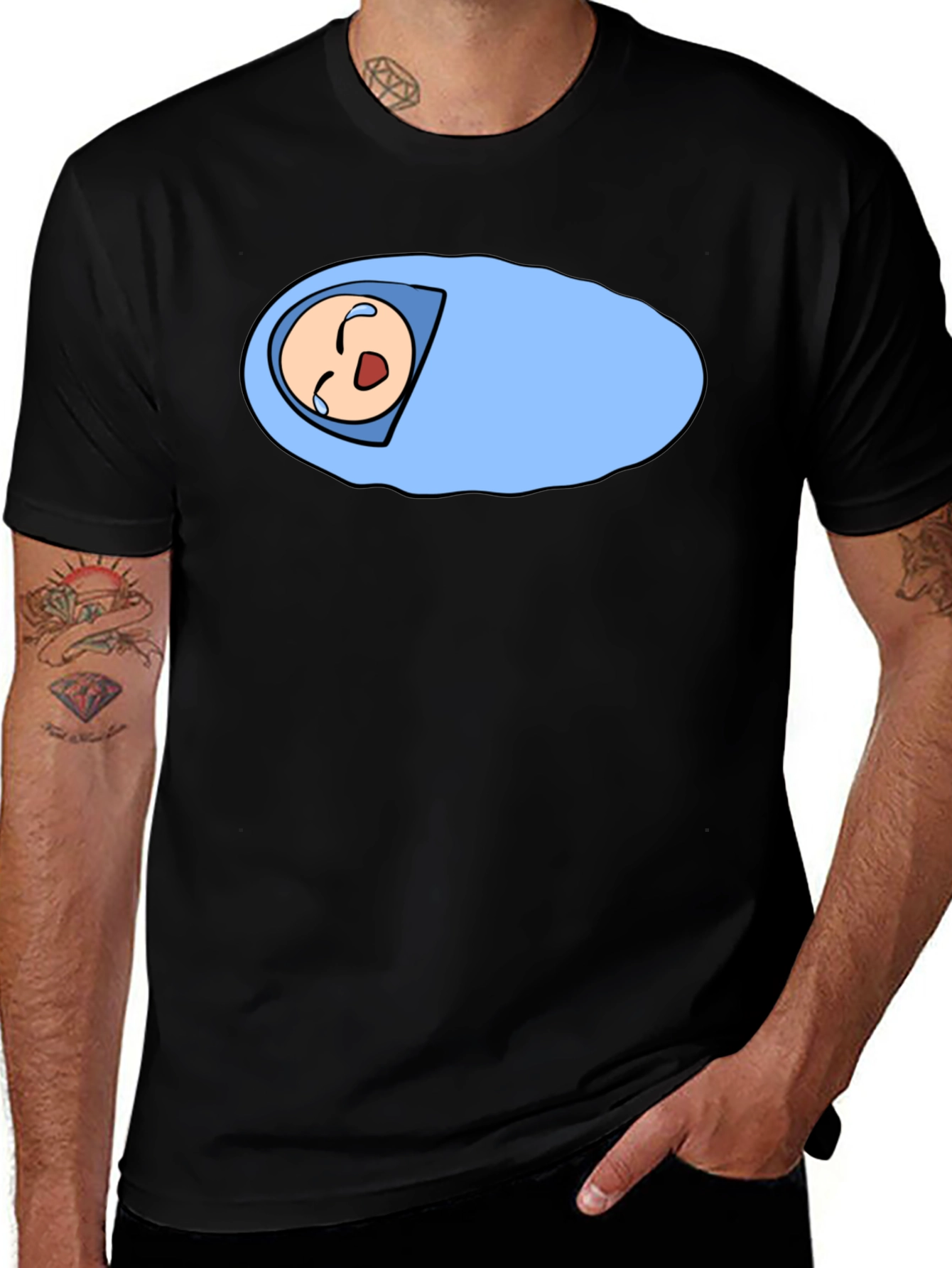 Variant 30 of Cartoon Baby T-Shirt - Black, Unique Design