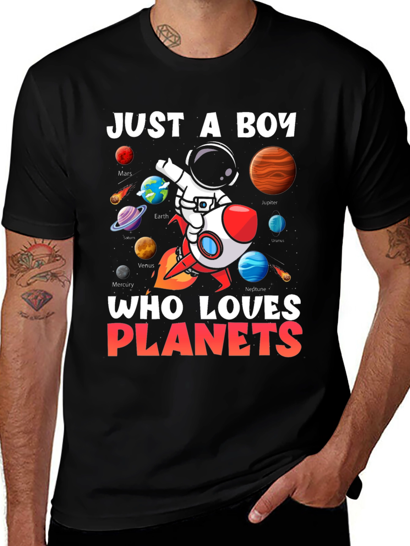 Variant 16 of Boy Planets T-Shirt: Just a Boy Who Loves Planets!