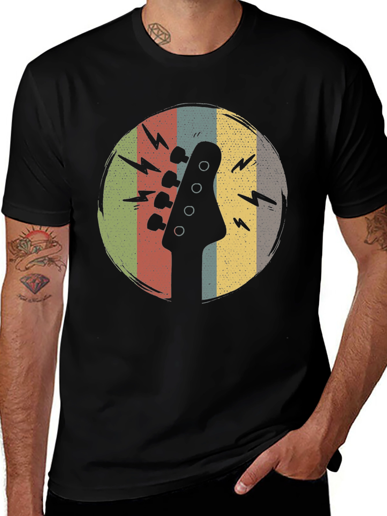 Variant 19 of Retro Guitar Headstock Graphic T-Shirt