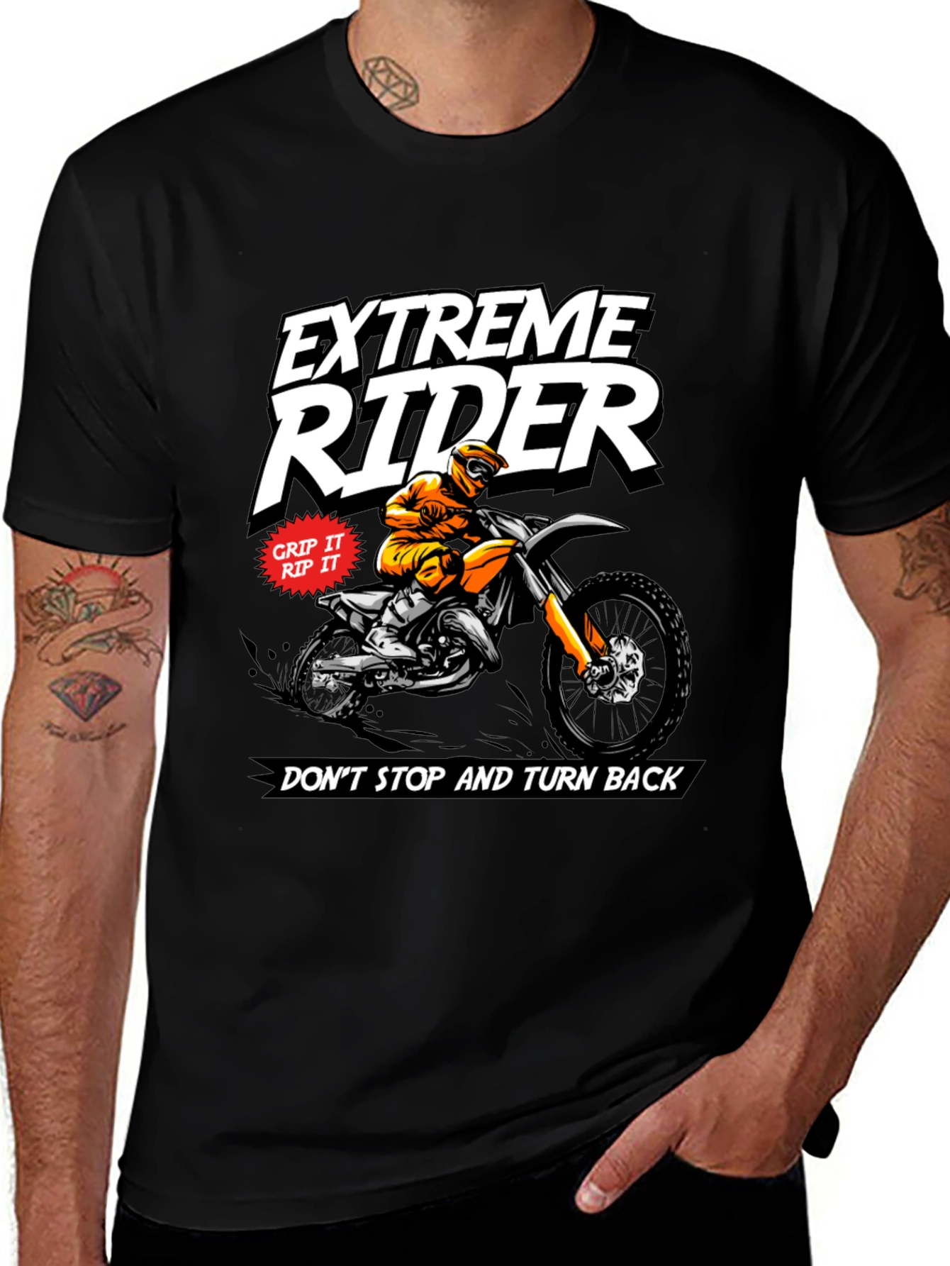 Variant 15 of Extreme Rider Graphic Tee - Motorcross Design