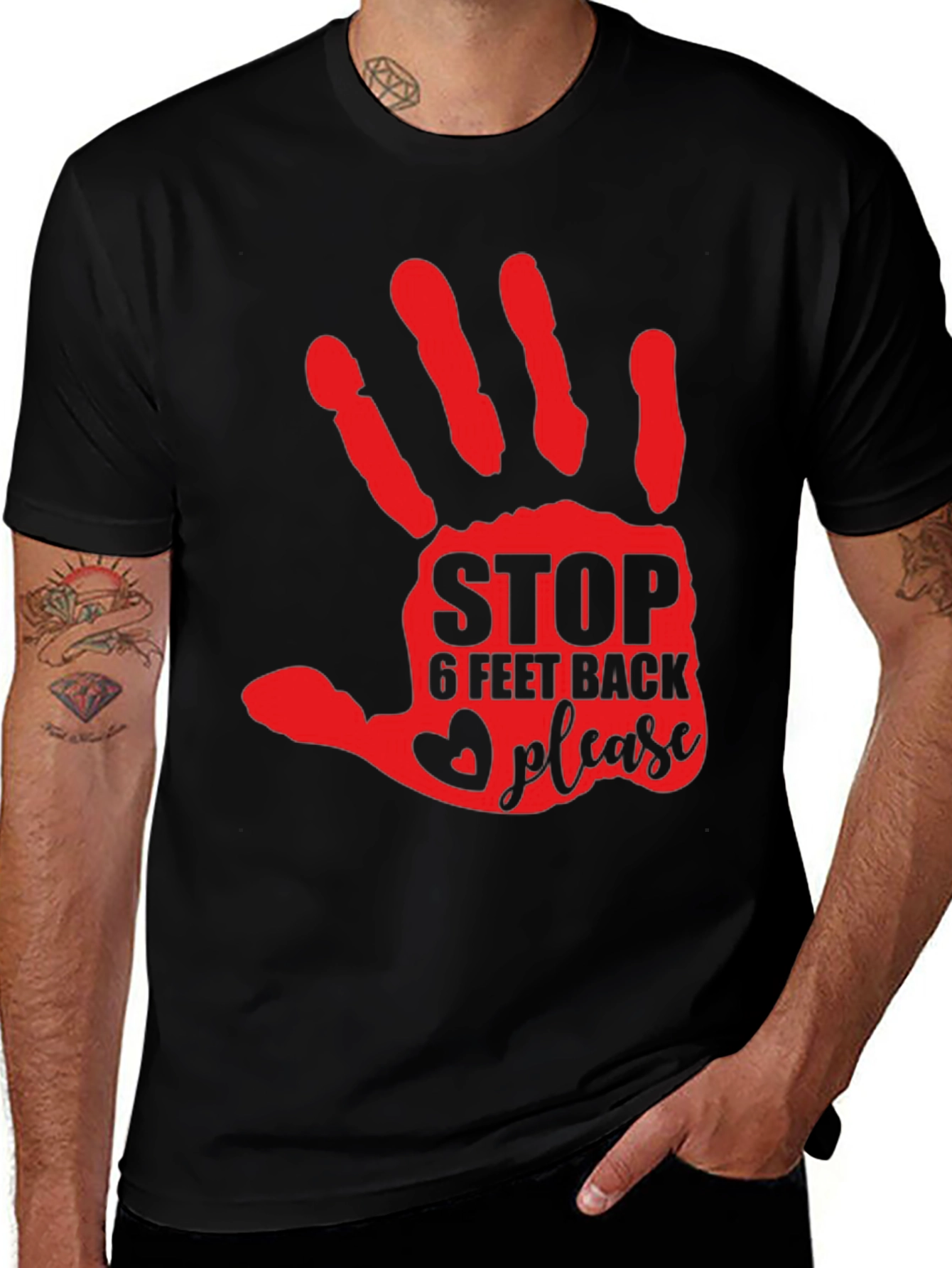 Variant 18 of Stop 6 Feet Back Please T-Shirt