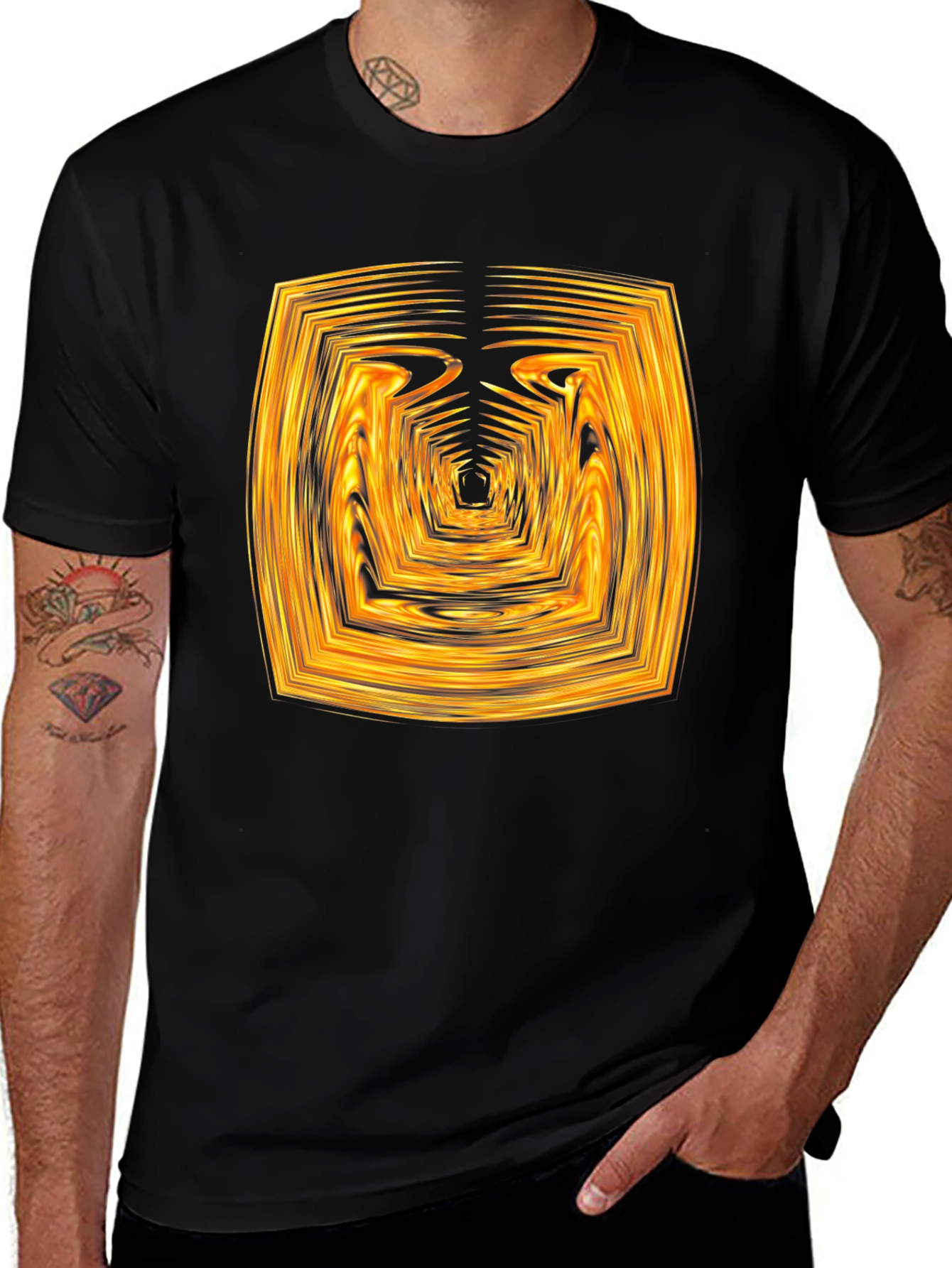 Variant 28 of Fiery Tunnel Graphic Black T-Shirt