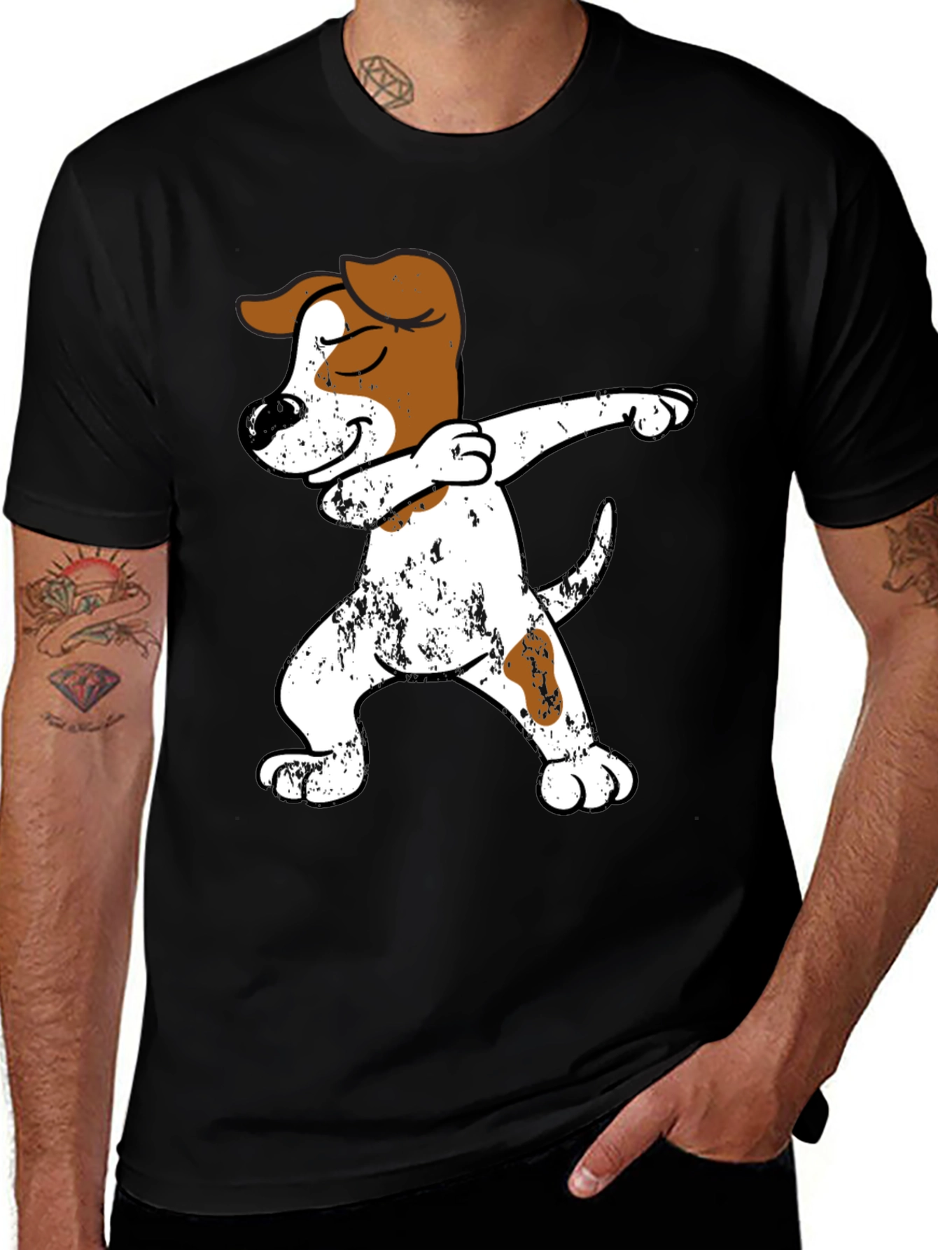 Dabbing Dog Graphic Tee - Trendy Animal Lover Shirt