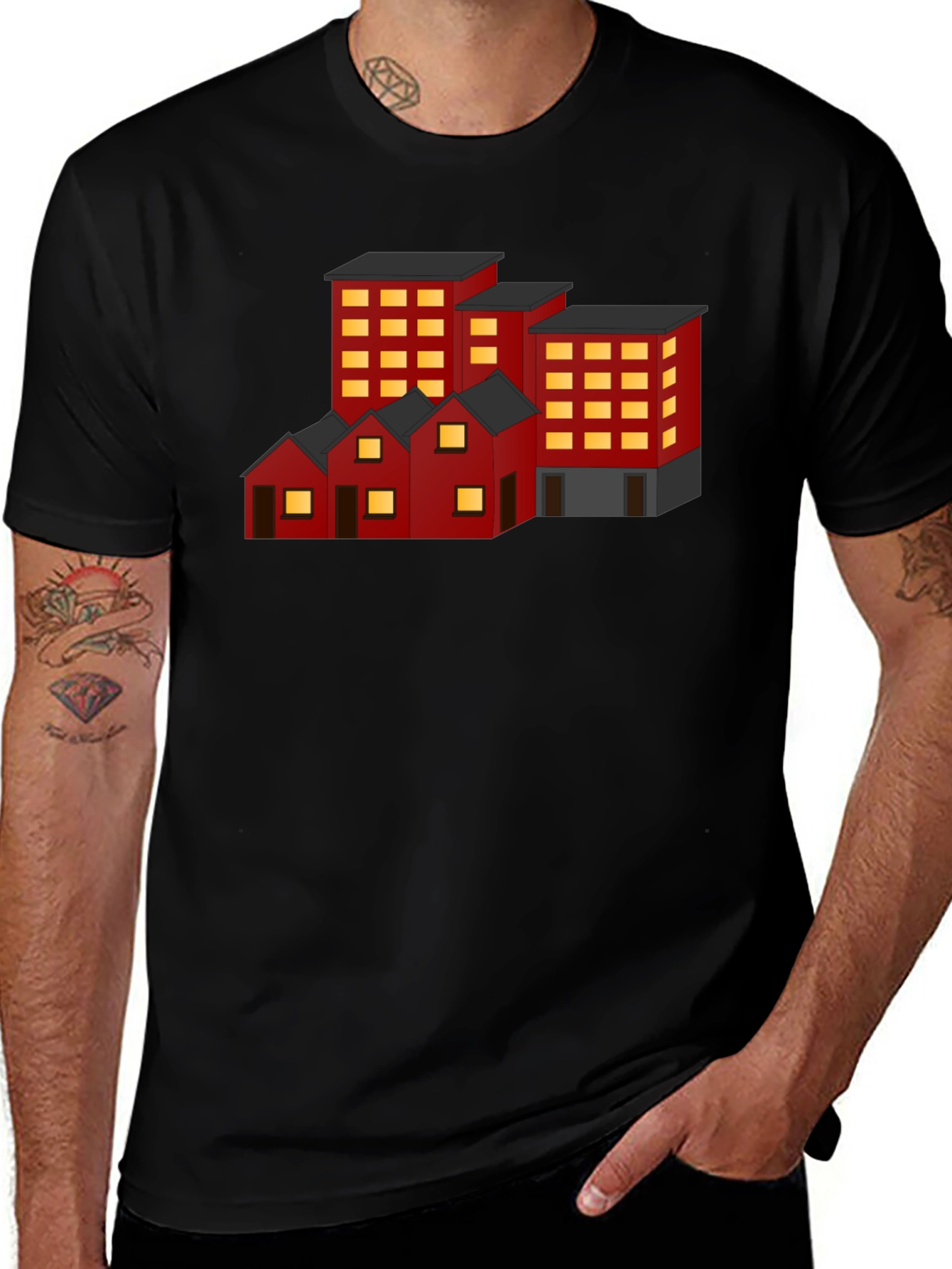 Cityscape Graphic Tee - Urban Architecture Shirt