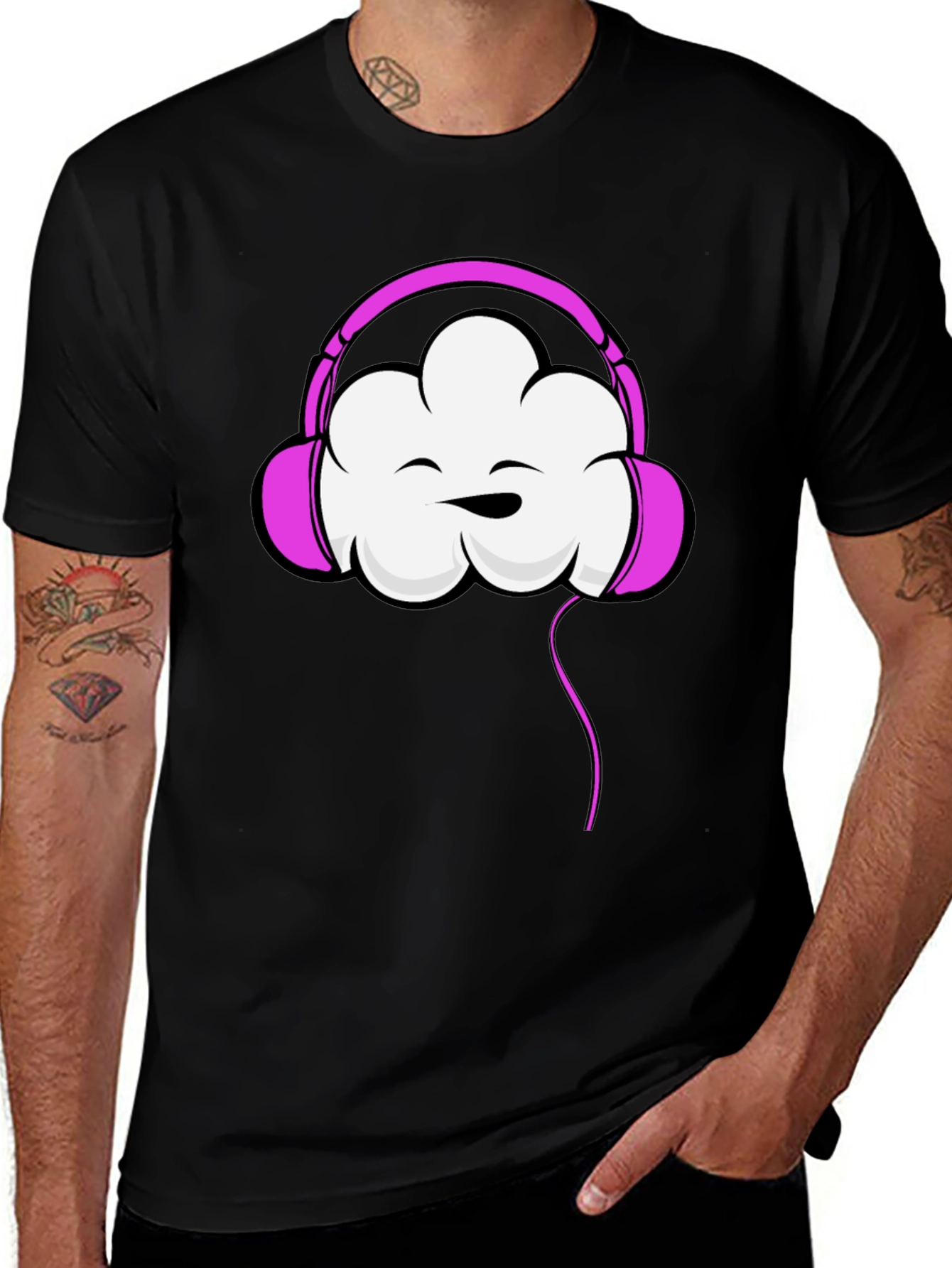 Variant 29 of Cloud Headphones Graphic Tee - Trendy Comfort