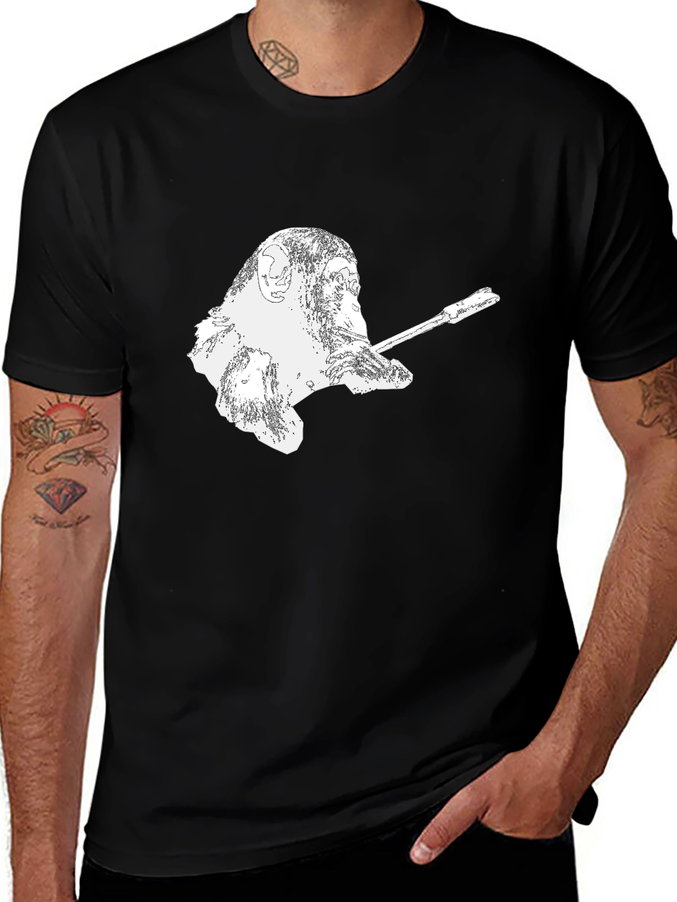 Variant 17 of Cool Monkey Smoking T-Shirt - Unique Graphic Tee