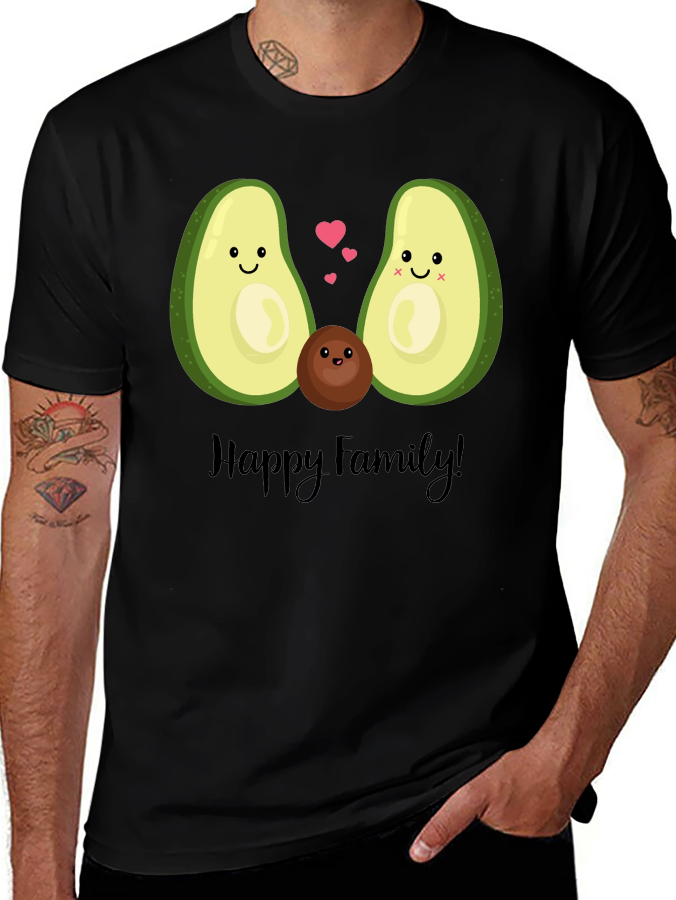 Variant 3 of Avocado Family Graphic T-Shirt - Cute & Fun!