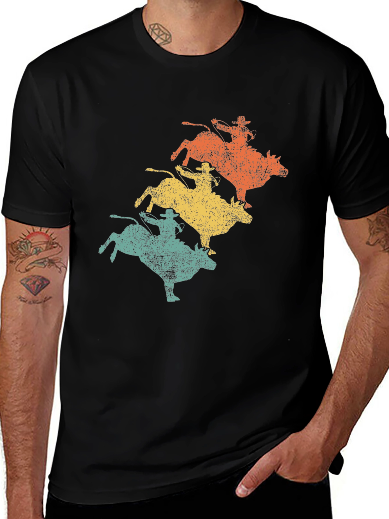 Variant 5 of Retro Rodeo Bull Rider T-Shirt