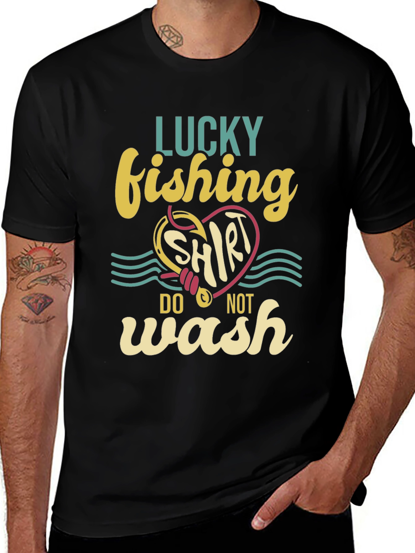Variant 4 of Lucky Fishing Shirt - Novelty Fisherman Tee