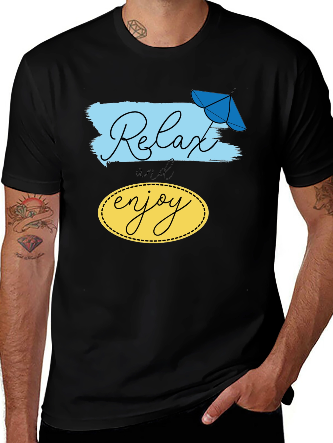 Variant 17 of Relax & Enjoy Black T-Shirt