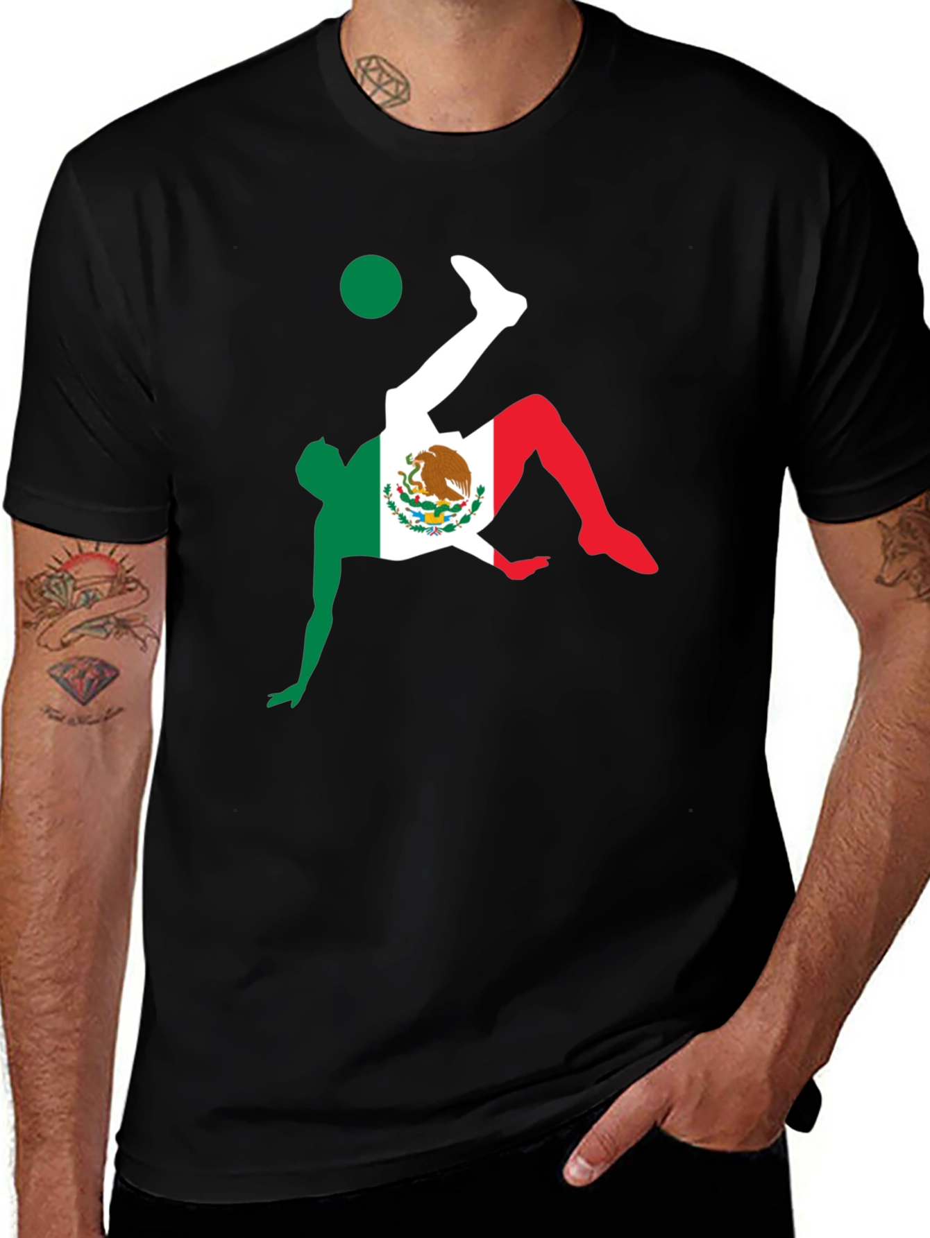 Variant 14 of Mexico Soccer Graphic Tee - Black