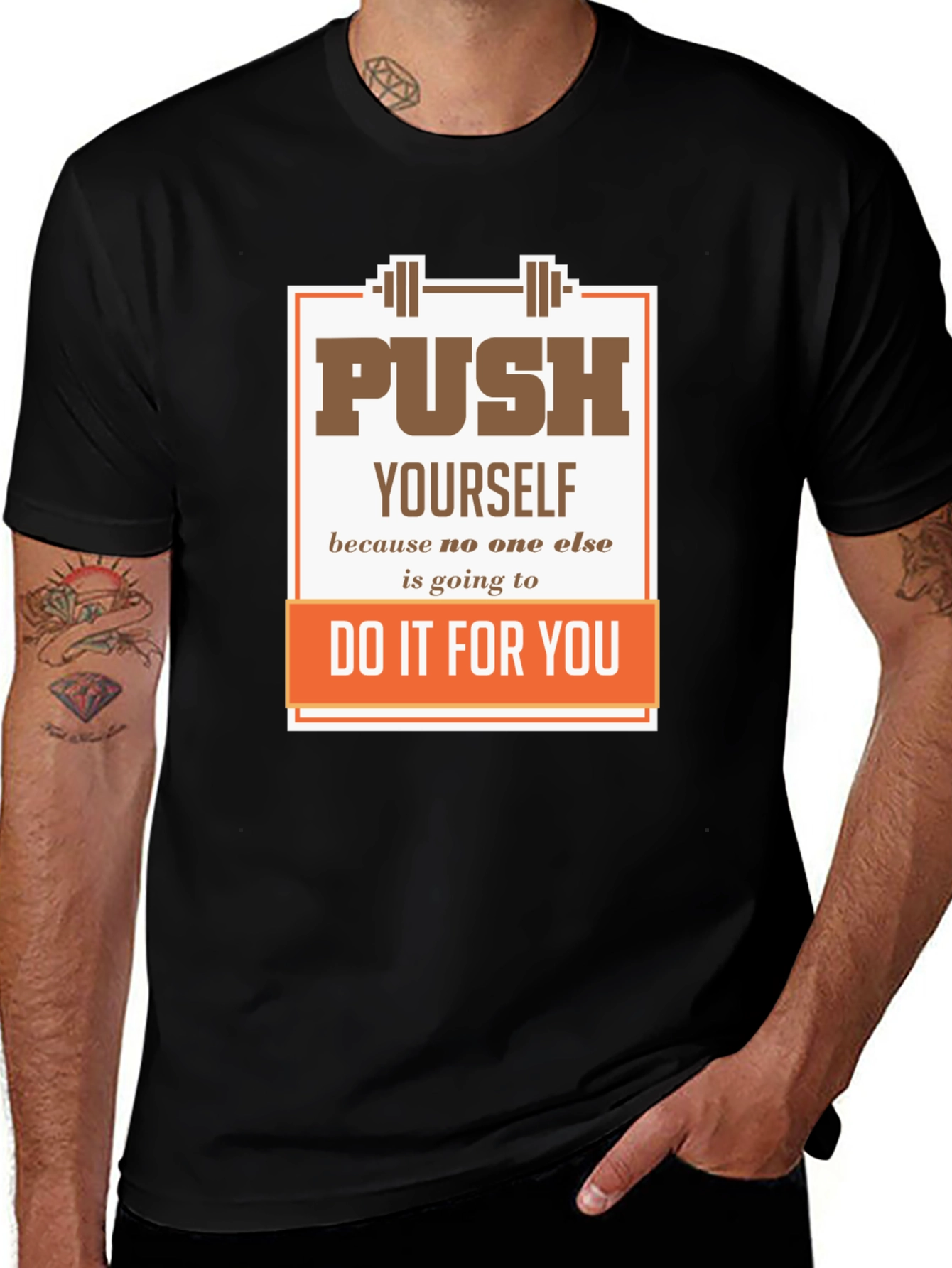 Variant 7 of Motivational Gym T-Shirt: Push Yourself