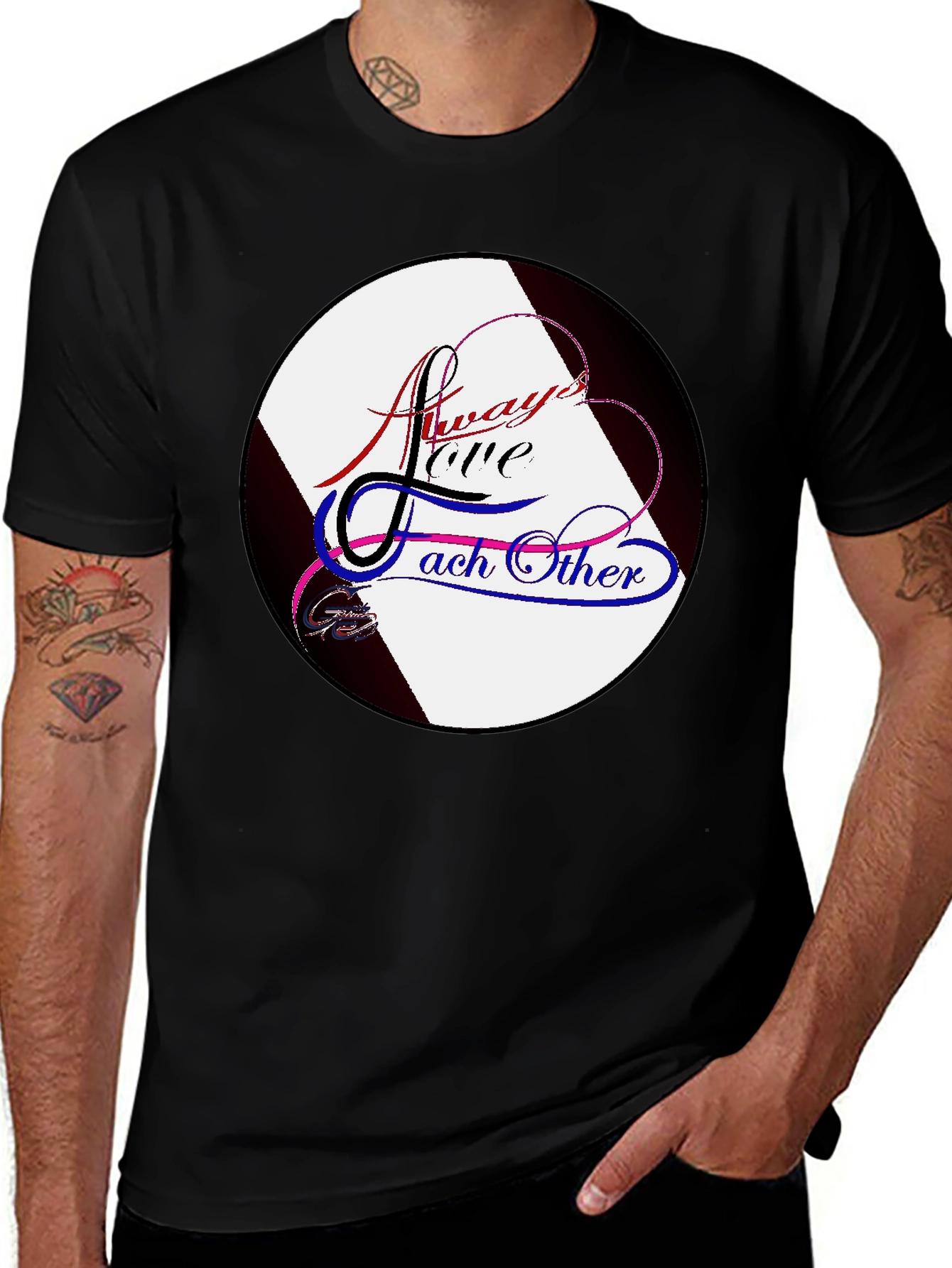 Variant 7 of Always Love Each Other Black Graphic Tee