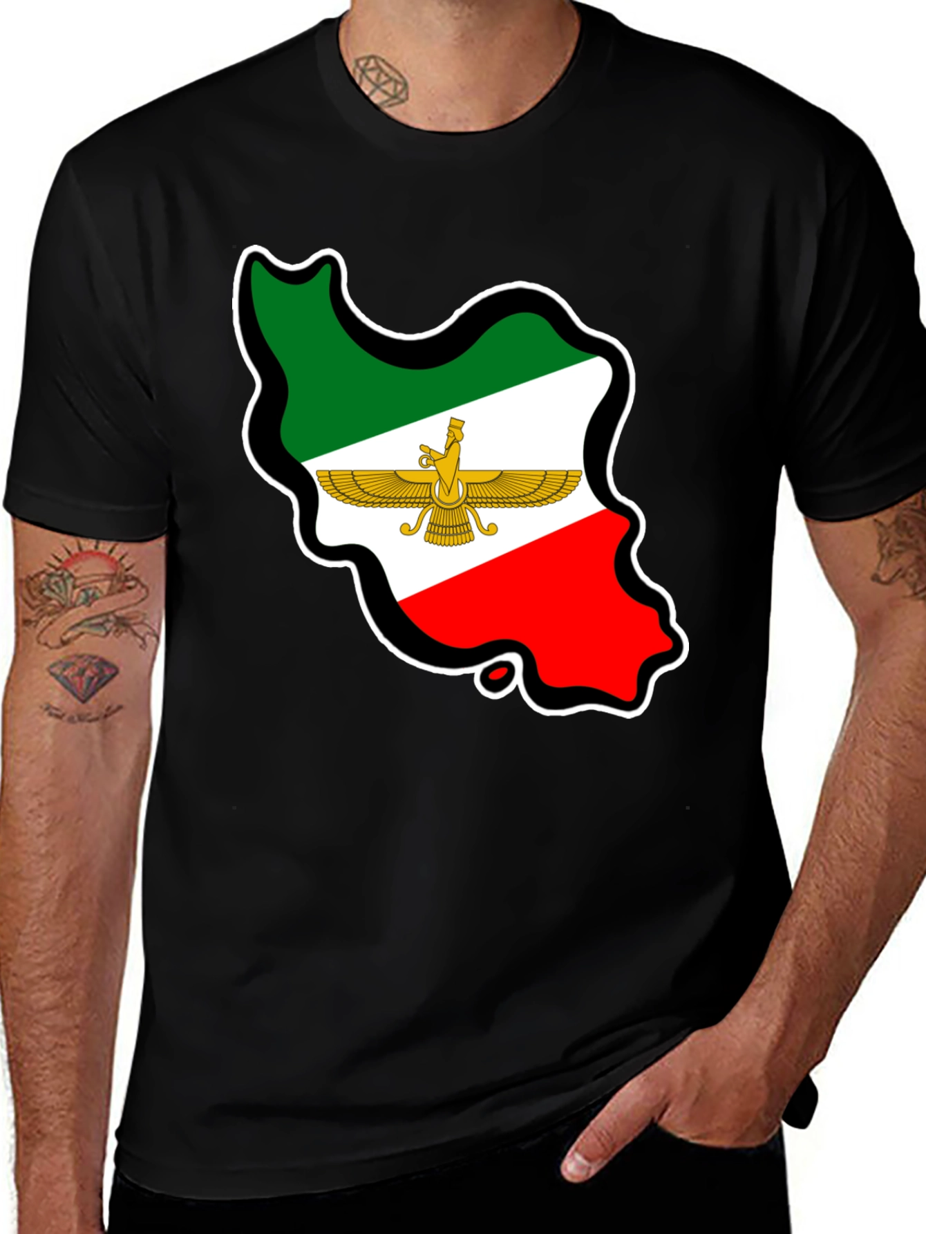 Iran Flag Map T-Shirt - Patriotic Pride
