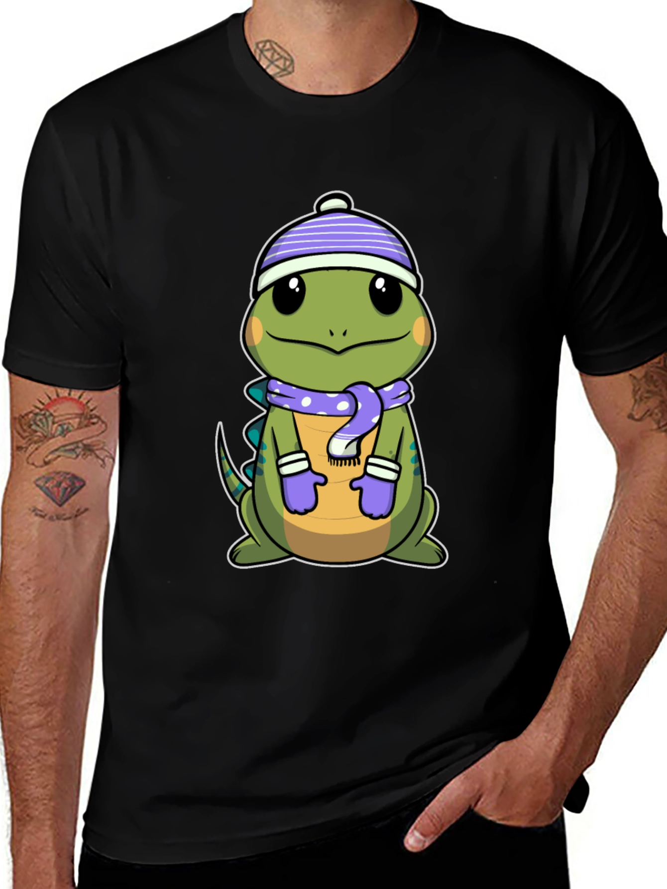 Variant 25 of Cute Cartoon Lizard Winter T-Shirt