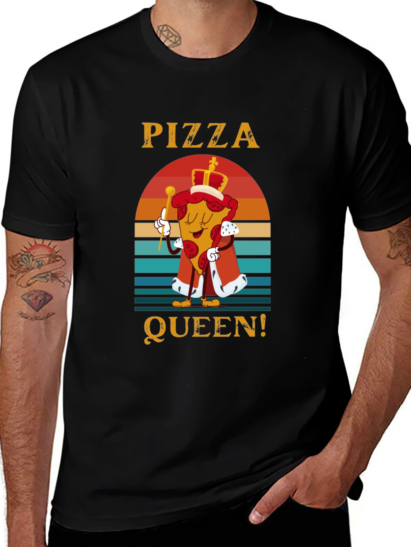 Variant 19 of Pizza Queen Graphic T-Shirt - Funny Food Tee