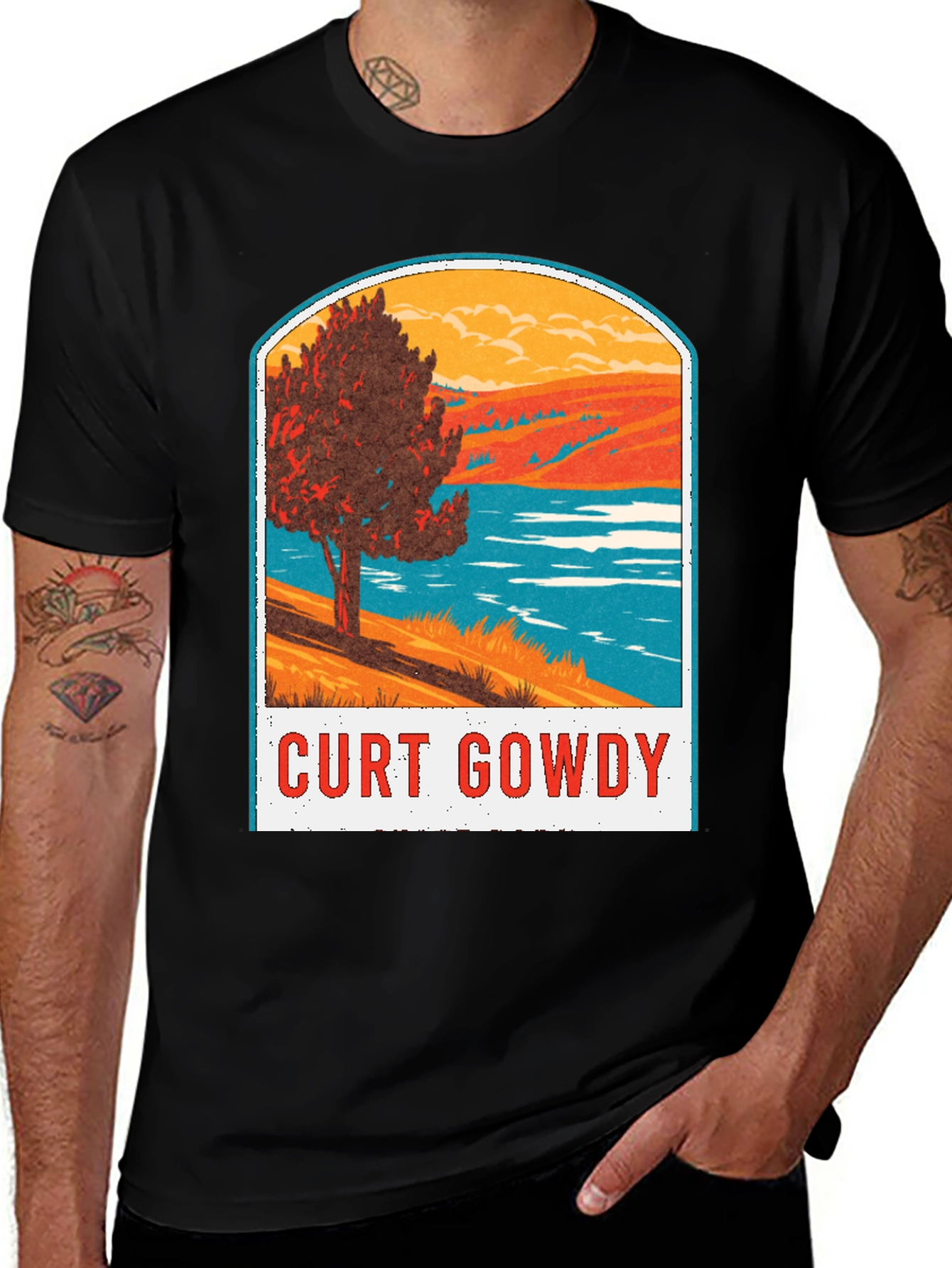 Variant 18 of Curt Gowdy Retro Graphic Tee