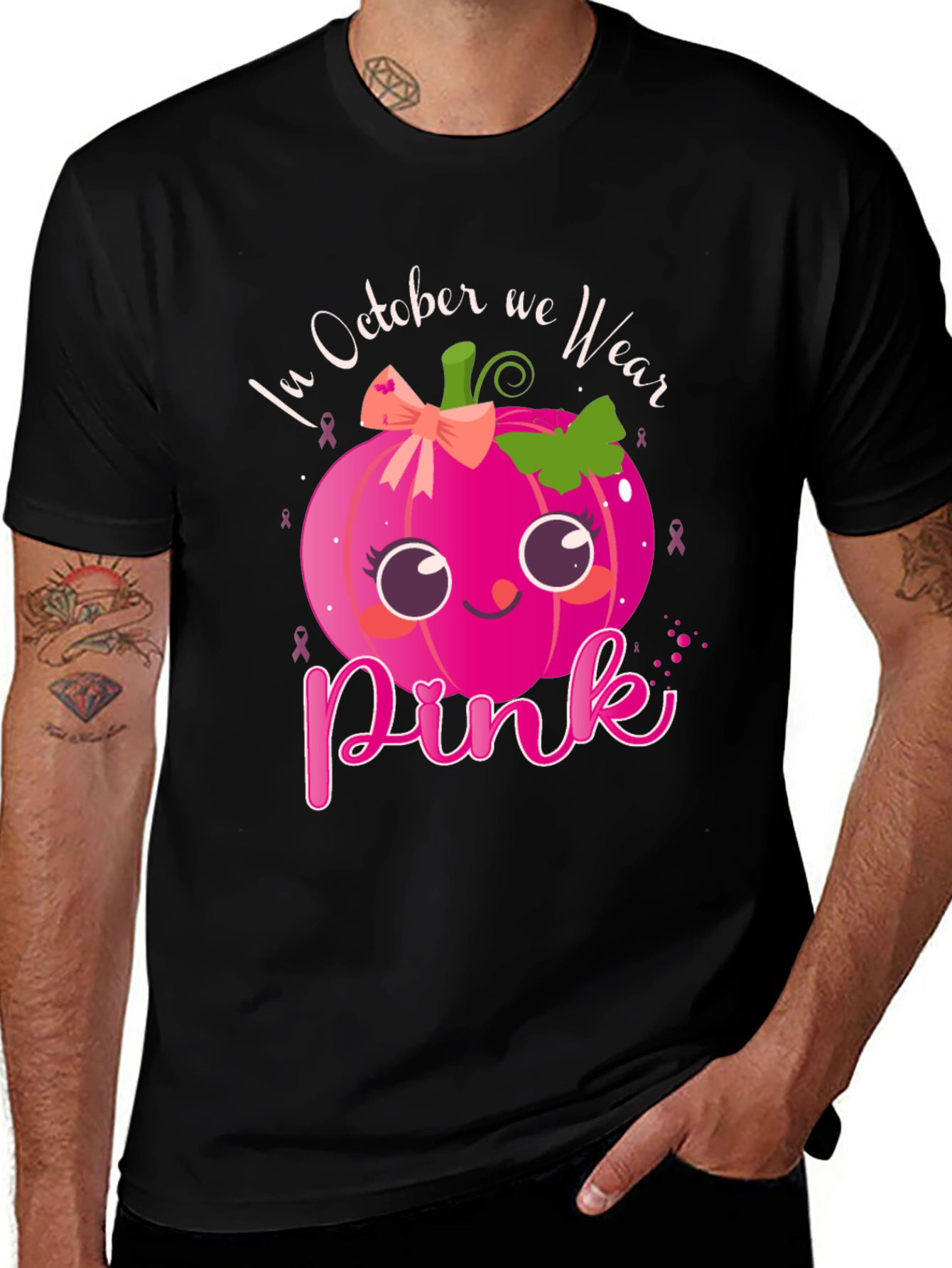October We Wear Pink Pumpkin T-Shirt
