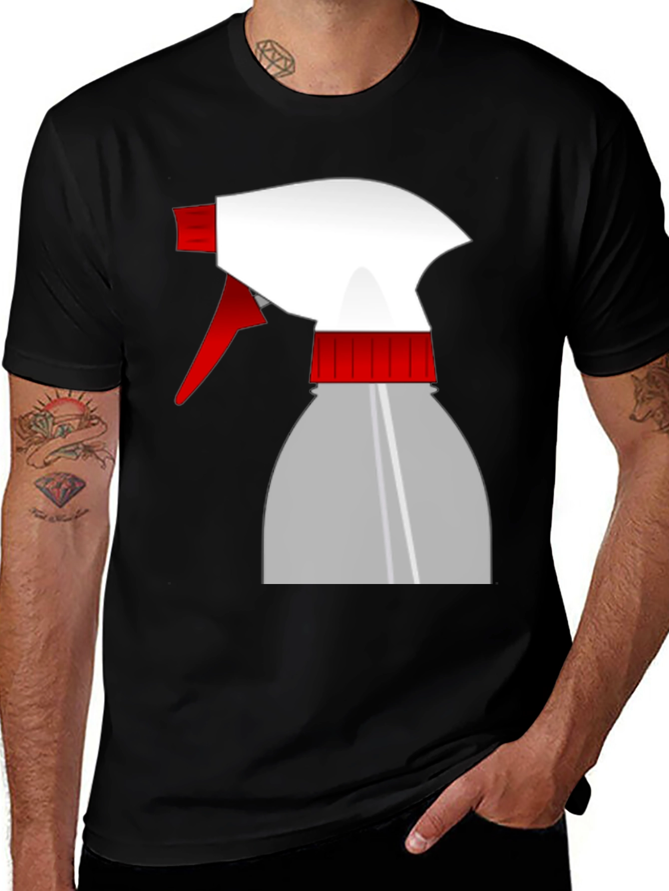 Spray Bottle Graphic T-Shirt - Novelty Design