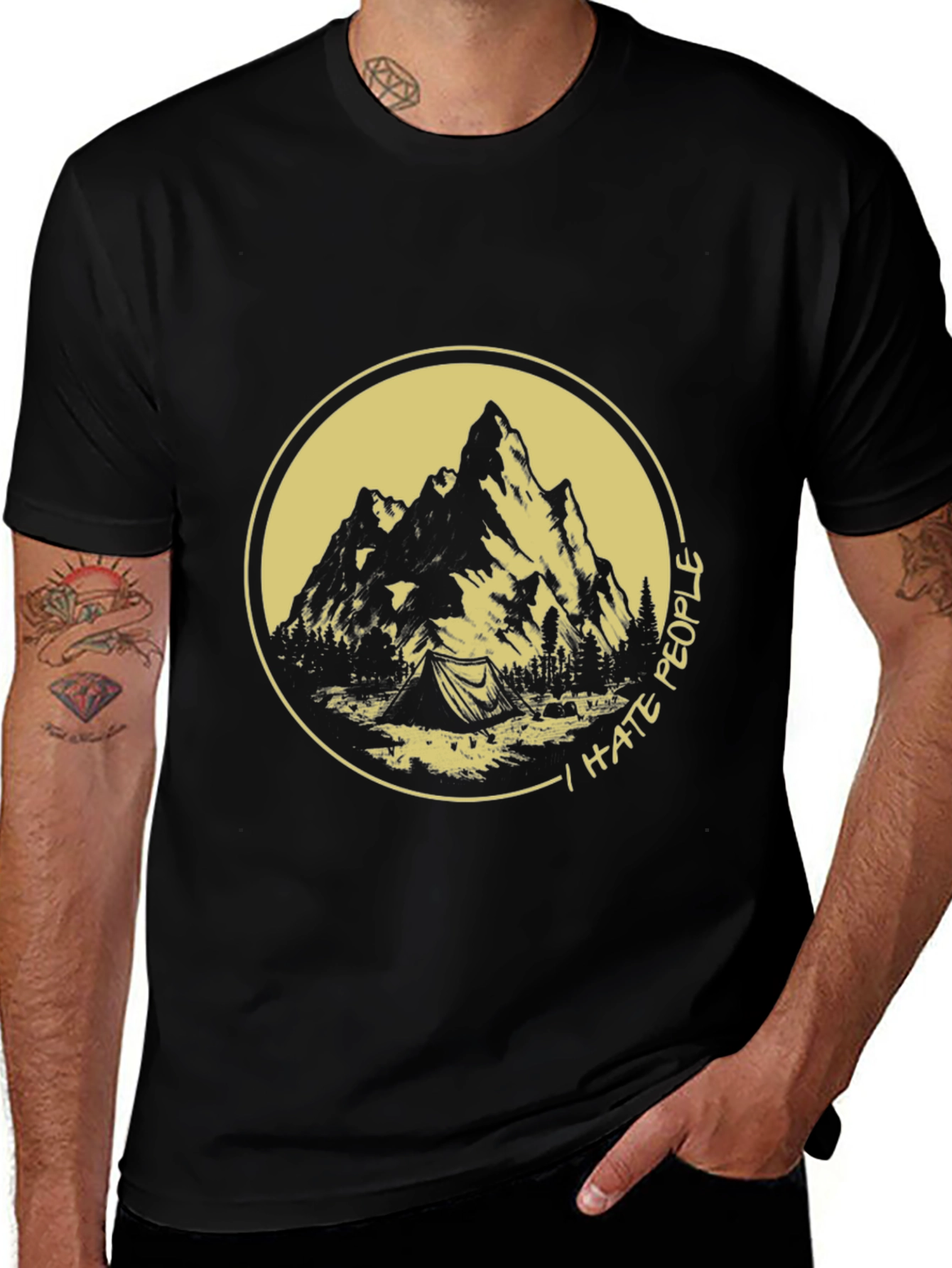 Variant 5 of I Hate People Camping T-Shirt - Mountain Adventure Tee