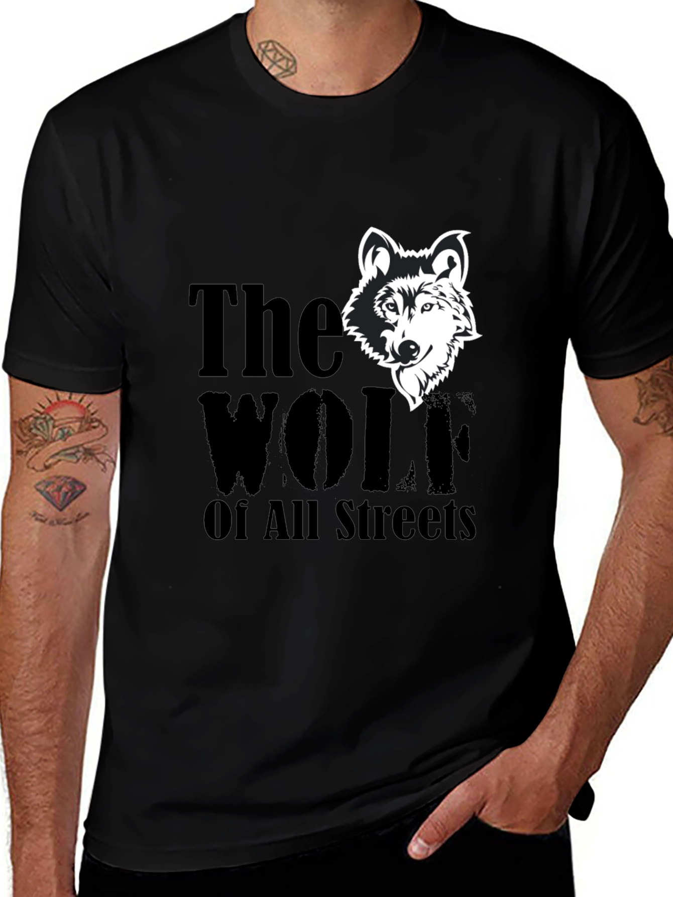 Black The Wolf Of All Streets Graphic Tee main image