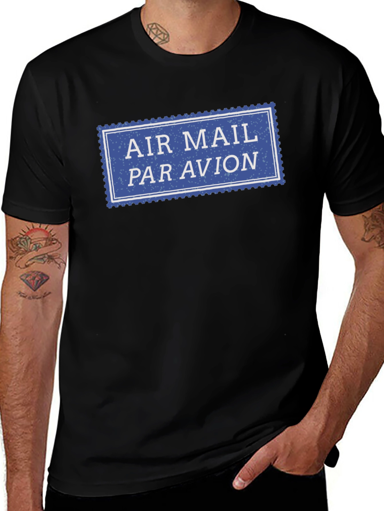 Air Mail Par Avion Stamp T-Shirt - Classic Style