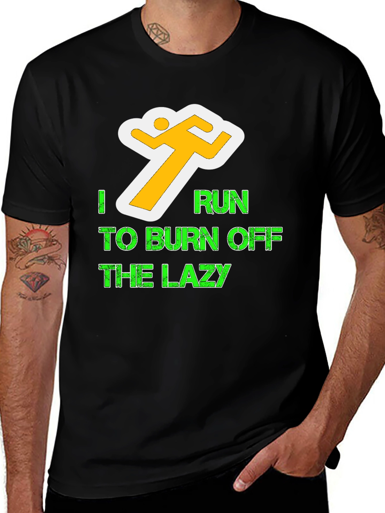 Variant 12 of I Run To Burn Off The Lazy Graphic Tee