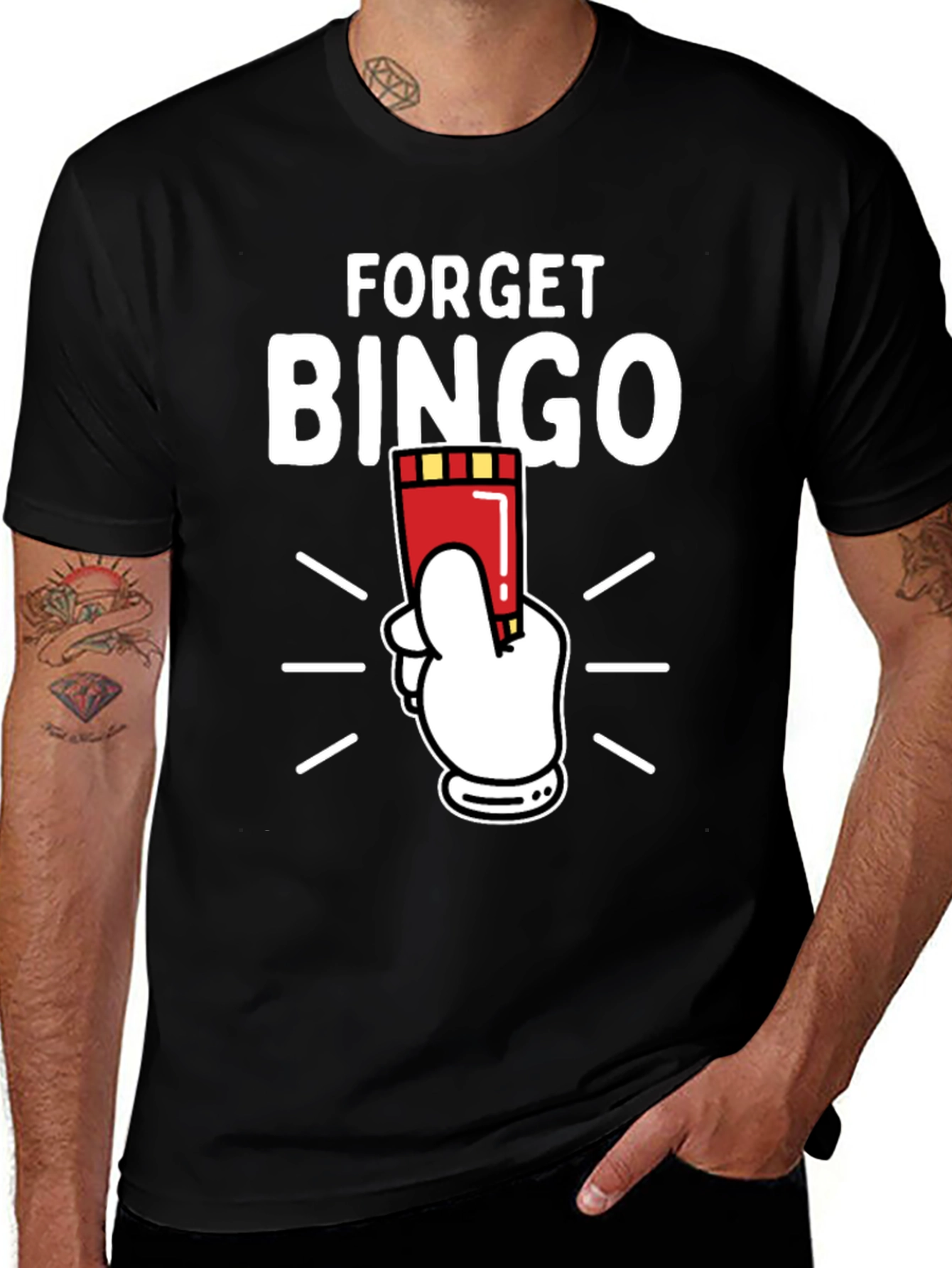 Variant 16 of Forget Bingo Graphic Tee - Black