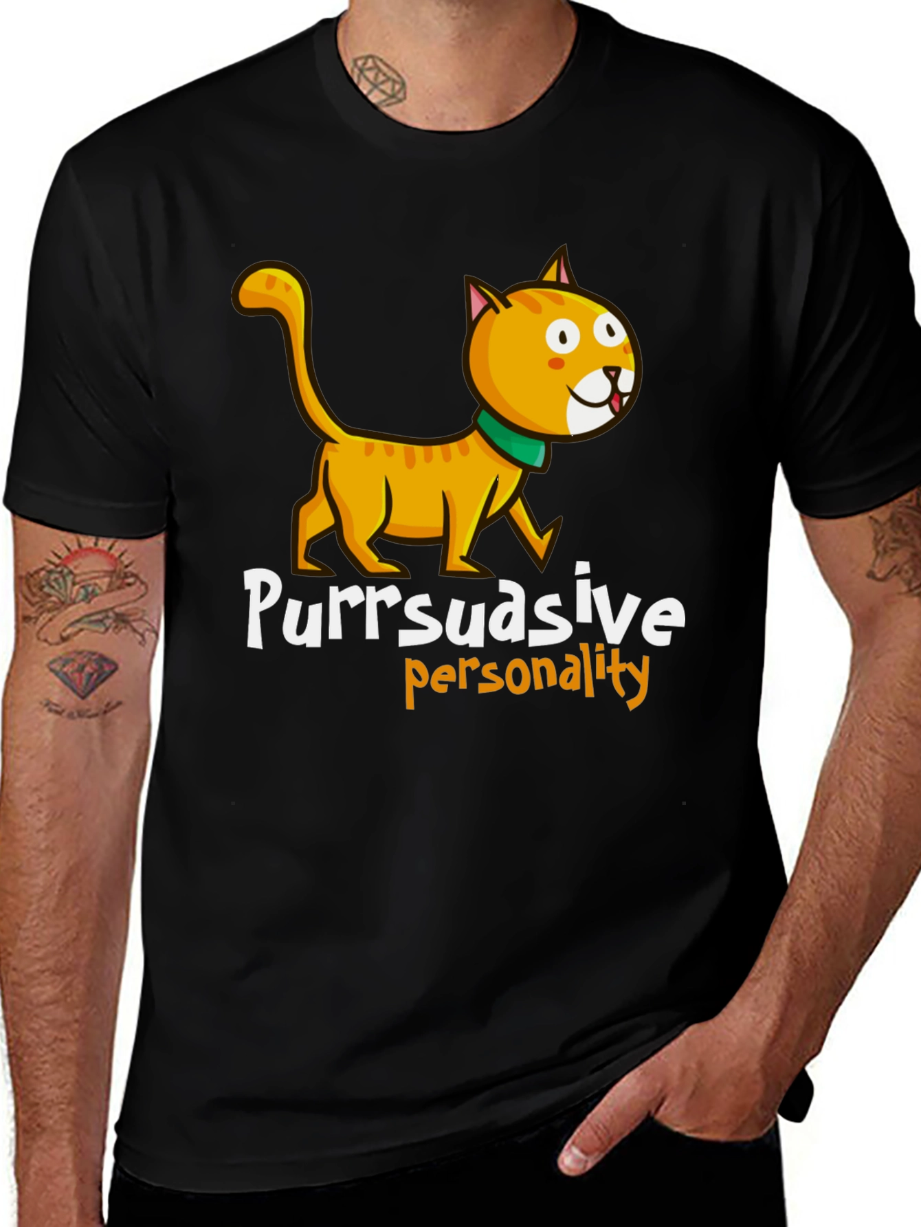 Variant 6 of Purrsuasive Personality Cat Graphic Tee