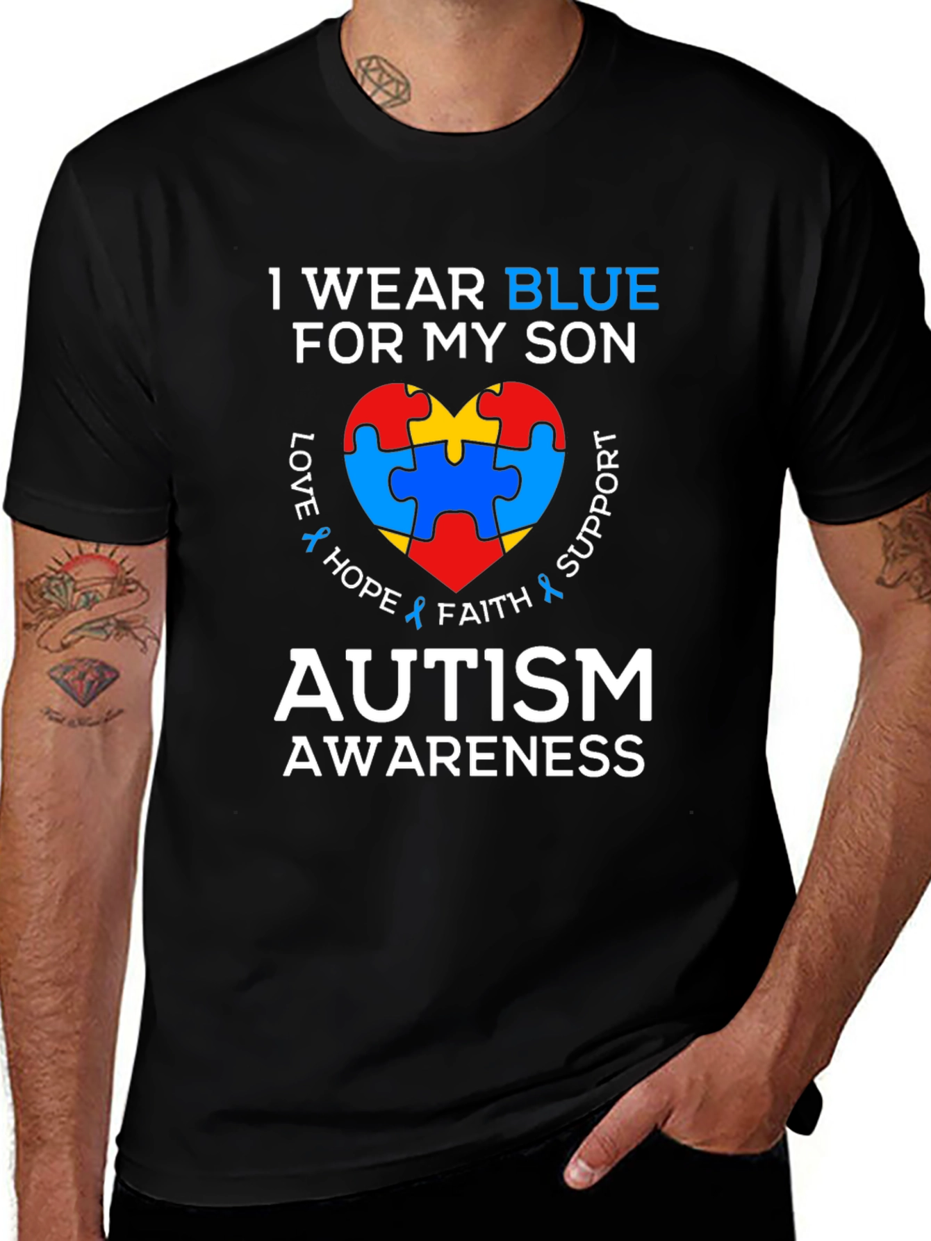 Autism Awareness 'I Wear Blue For My Son' T-Shirt