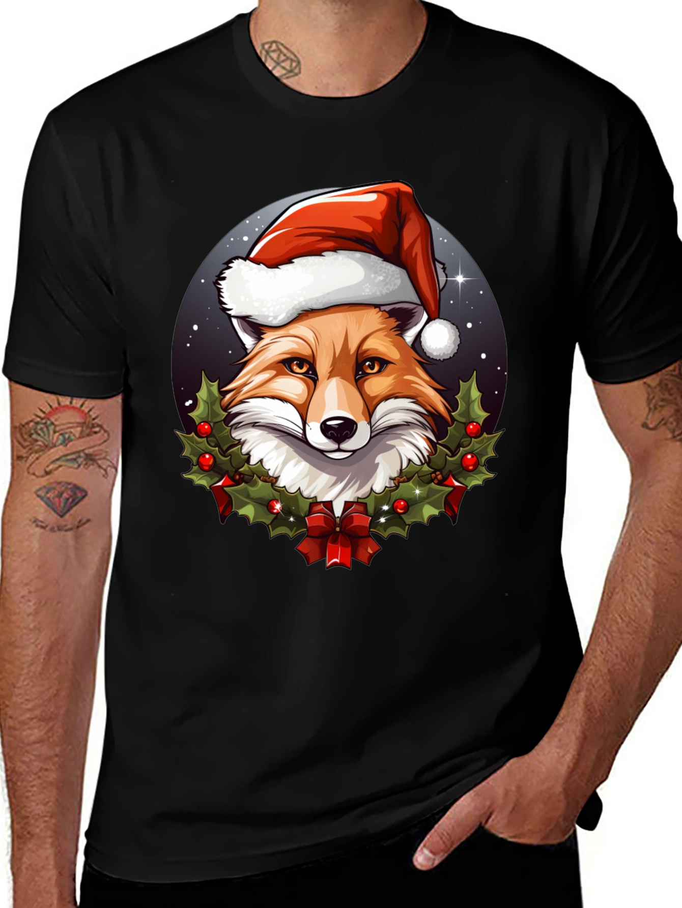 Variant 13 of Festive Fox Tee: Holiday Spirit Apparel