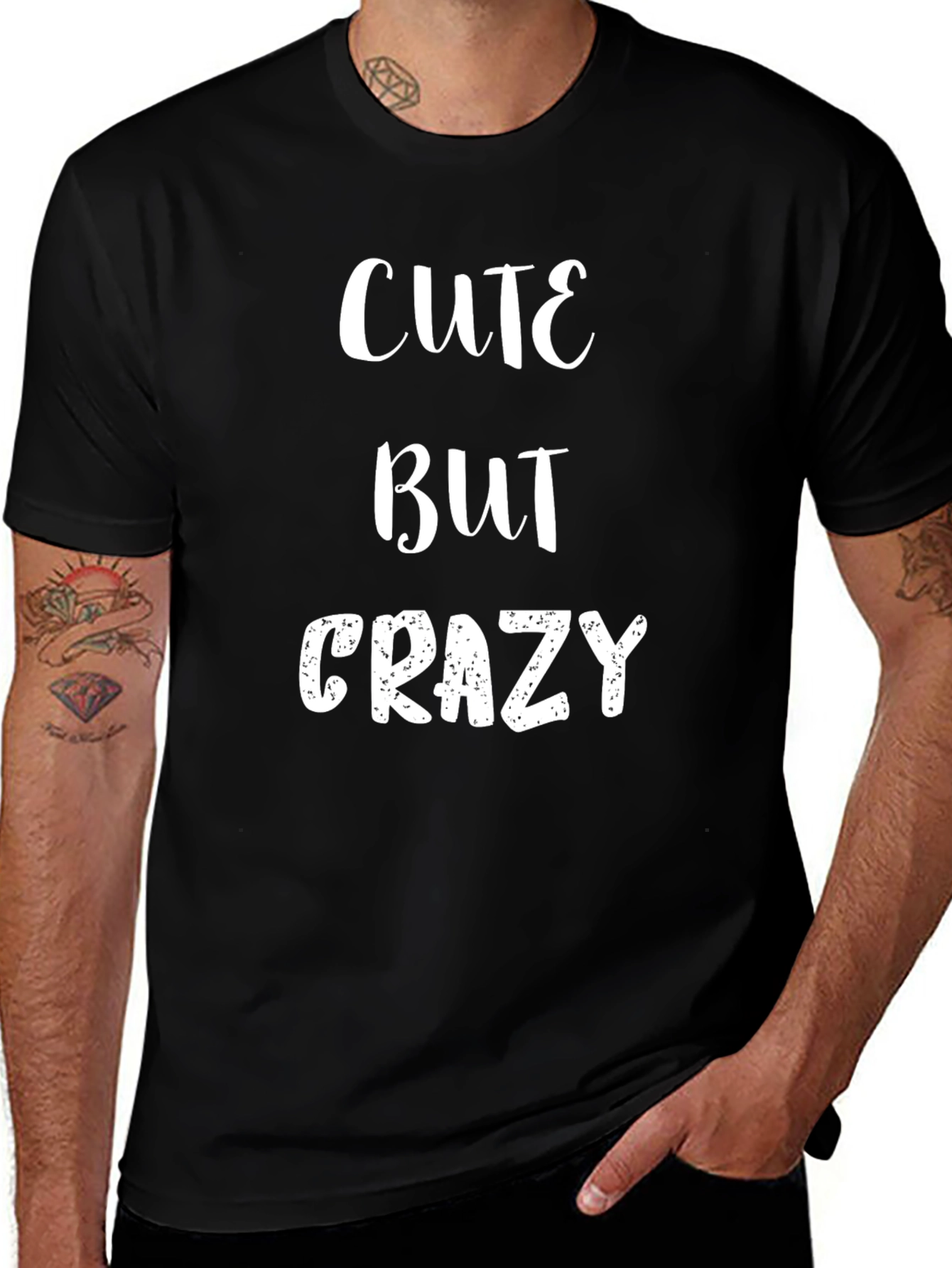 Variant 25 of Cute But Crazy Black T-Shirt