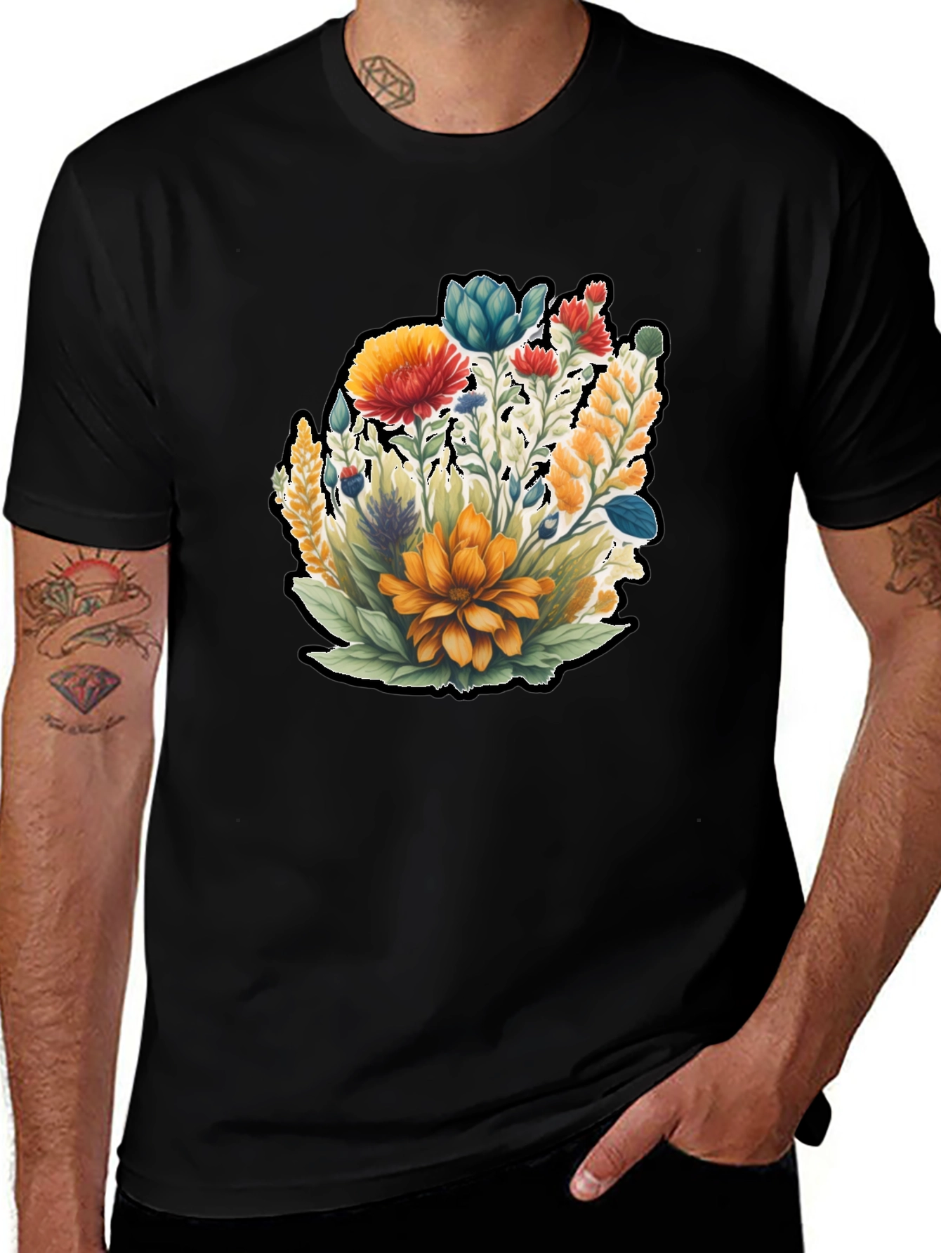 Variant 11 of Floral Graphic Print T-Shirt
