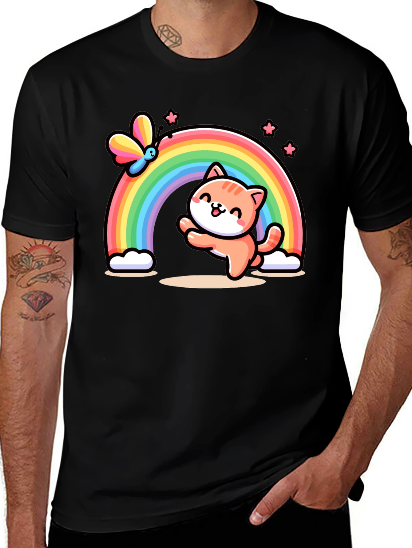 Variant 16 of Cat Rainbow Graphic T-Shirt