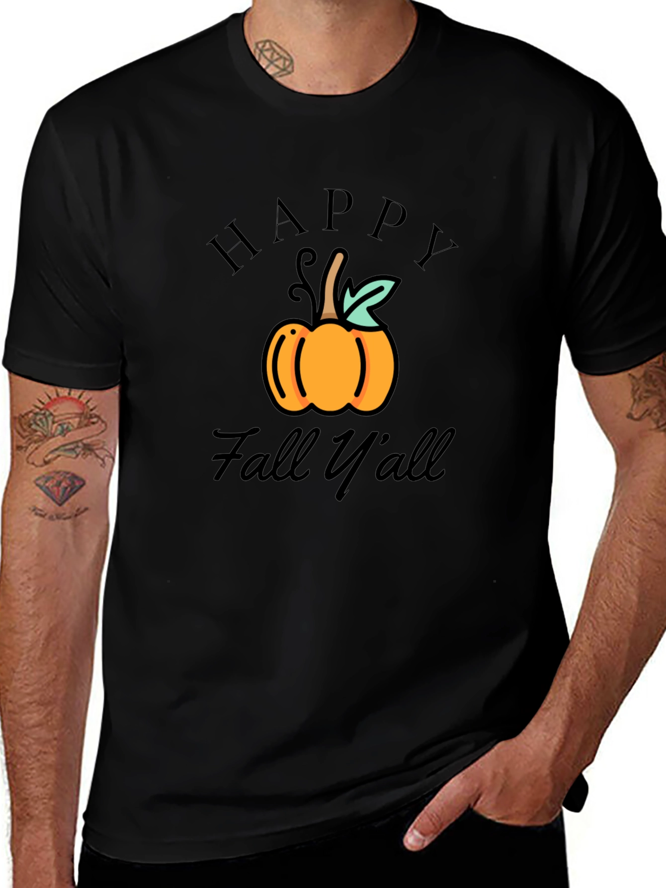Variant 16 of Happy Fall Y'all Pumpkin Graphic Tee