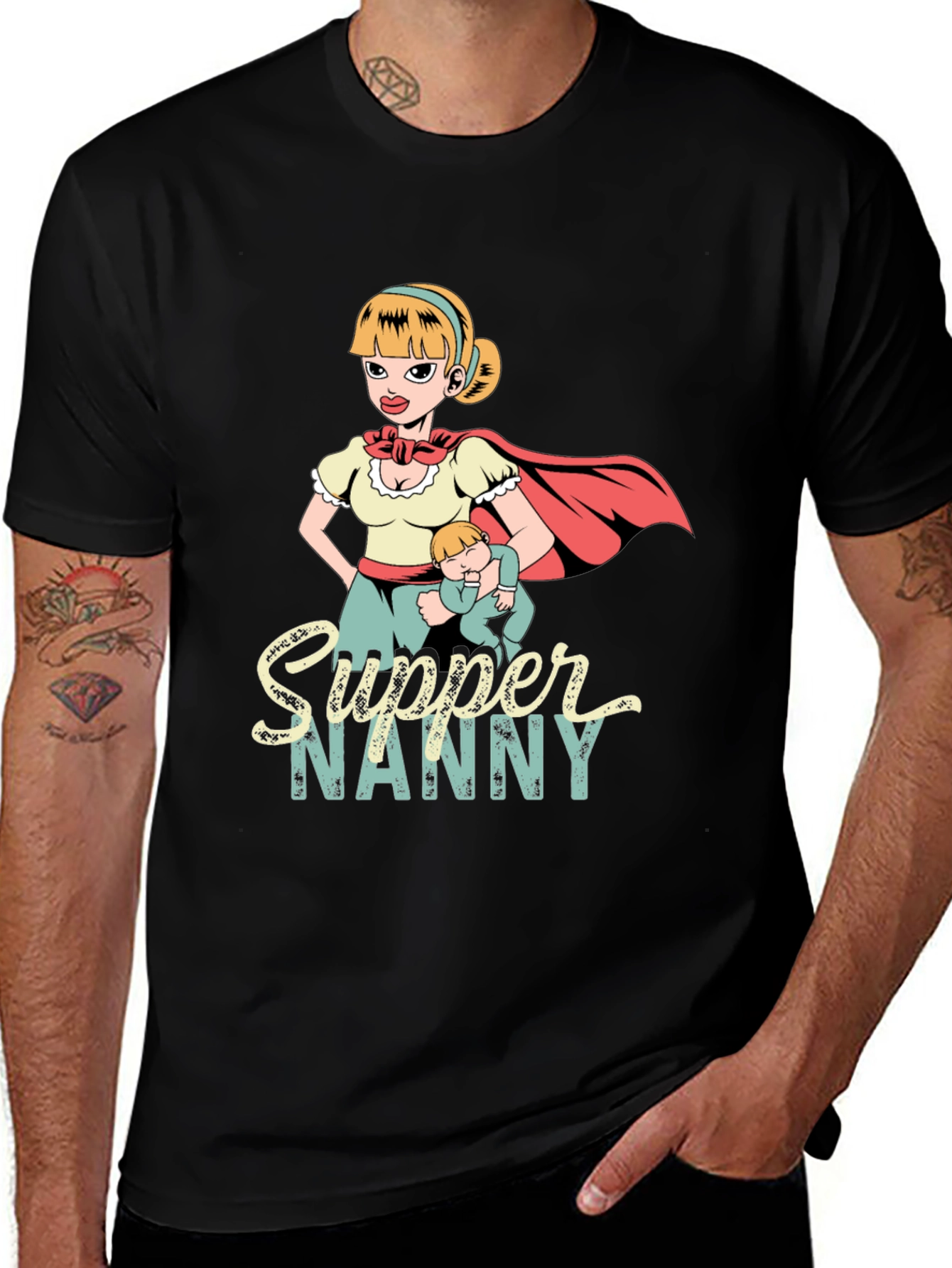 Supper Nanny Graphic T-Shirt - Heroic Babysitter Tee