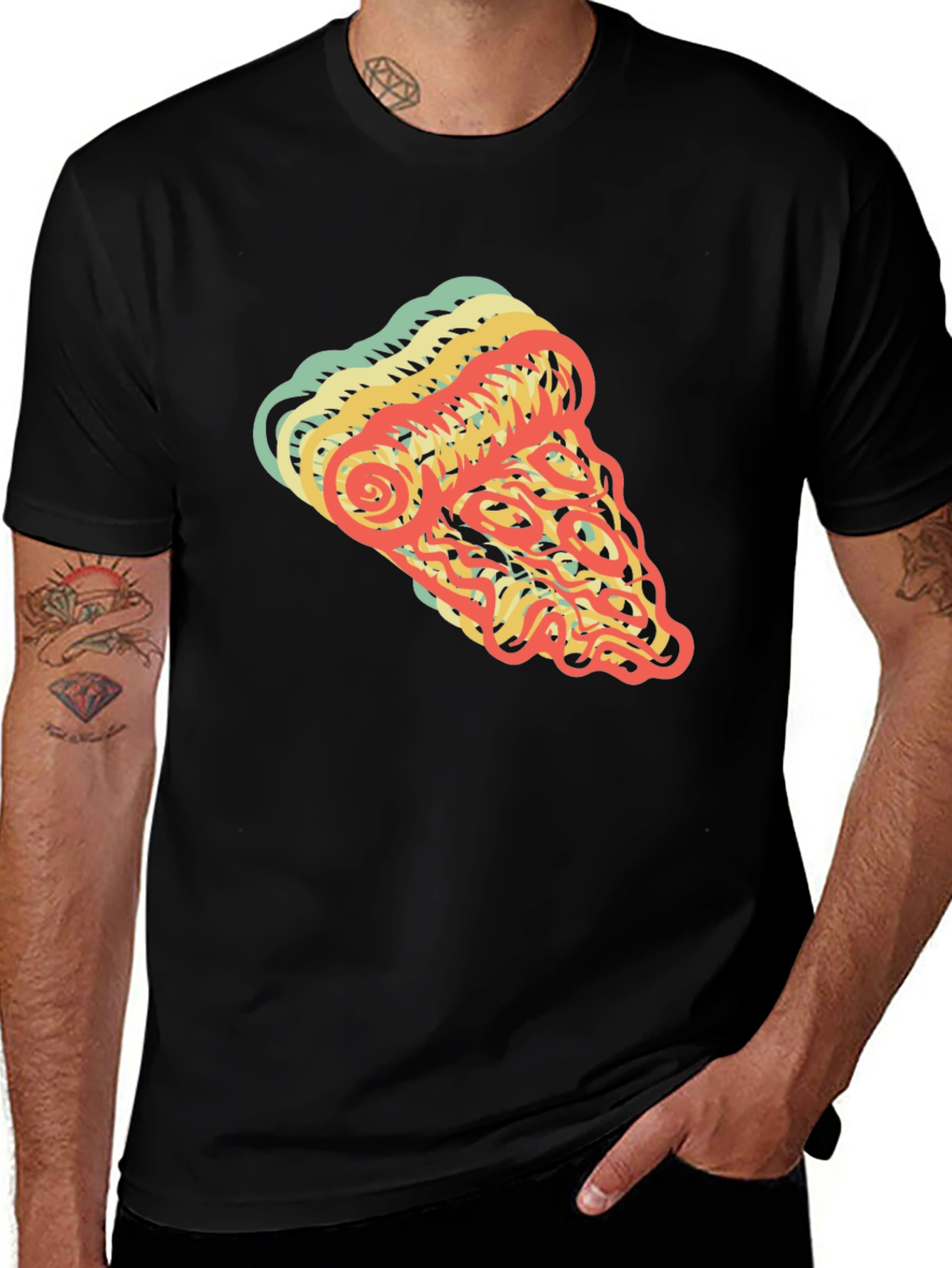 Variant 5 of Retro Pizza Slice Graphic T-Shirt