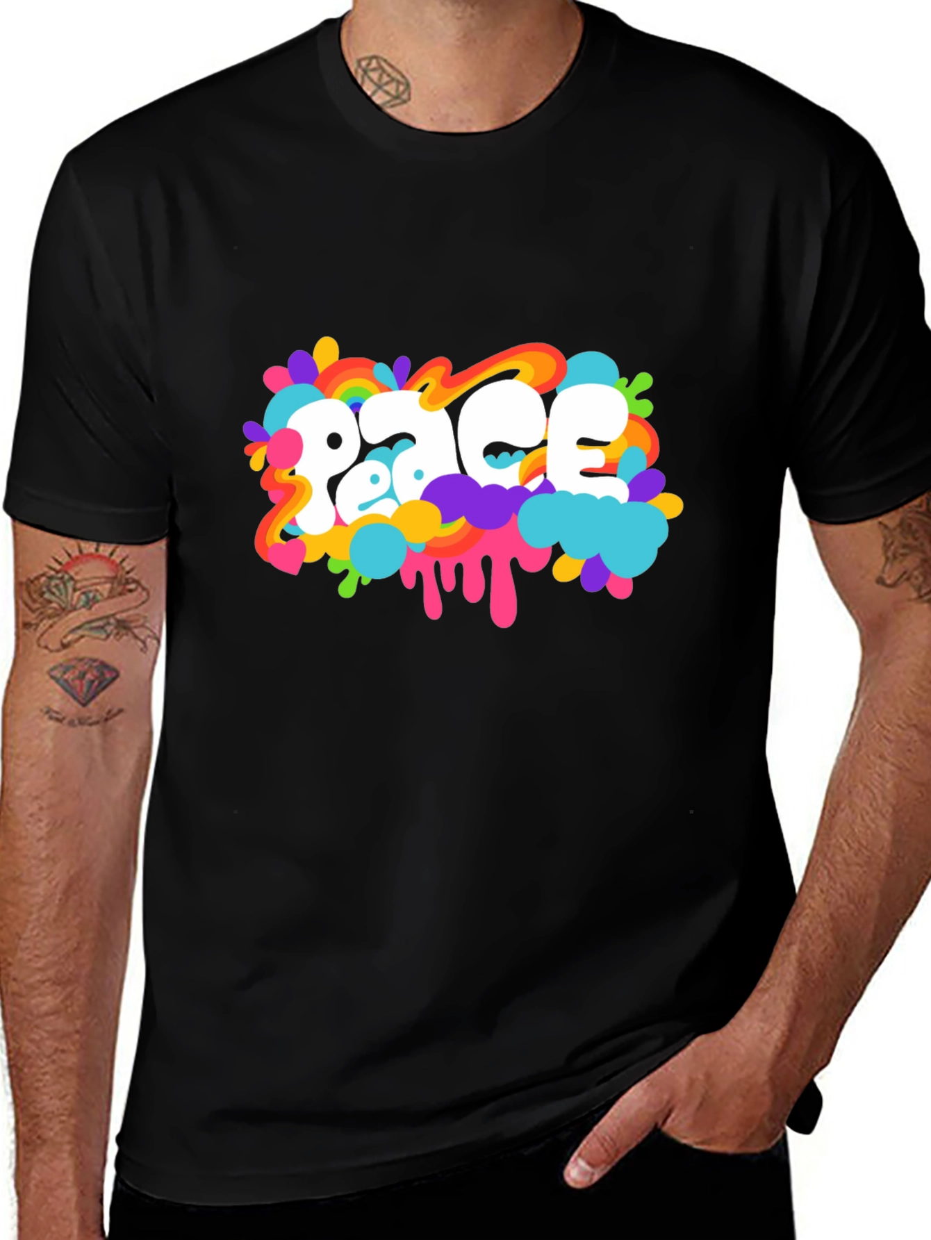 Variant 10 of Peace Graphic T-Shirt - Colorful Design