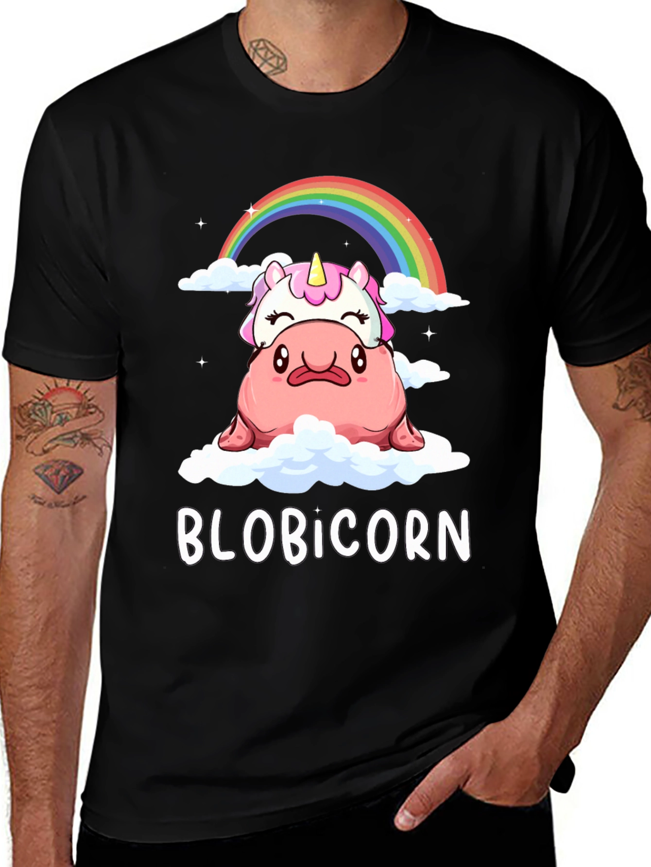 Blobicorn T-Shirt - Funny Cartoon Rainbow Tee
