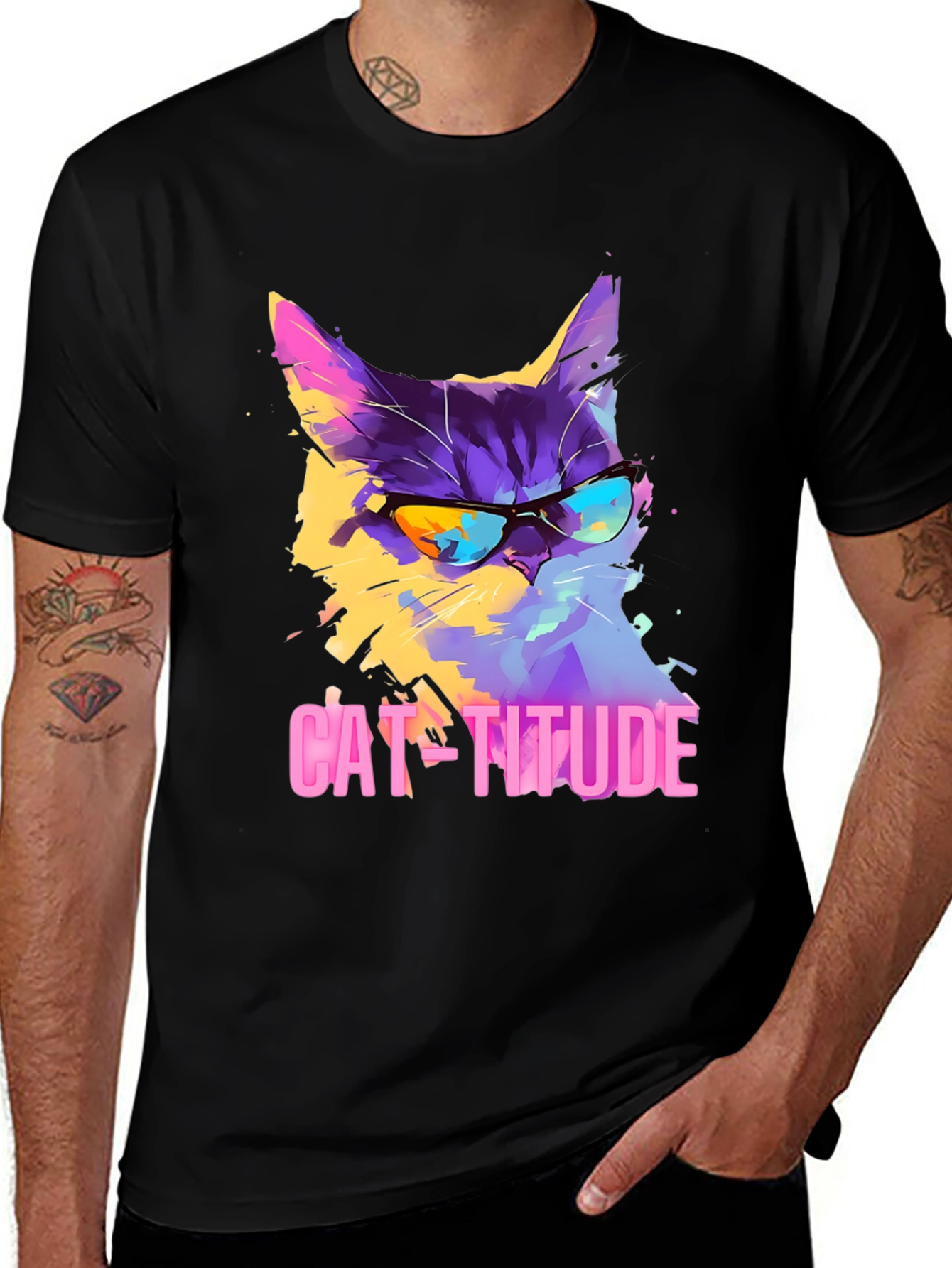 Variant 18 of Cool Cat-Titude Graphic Tee