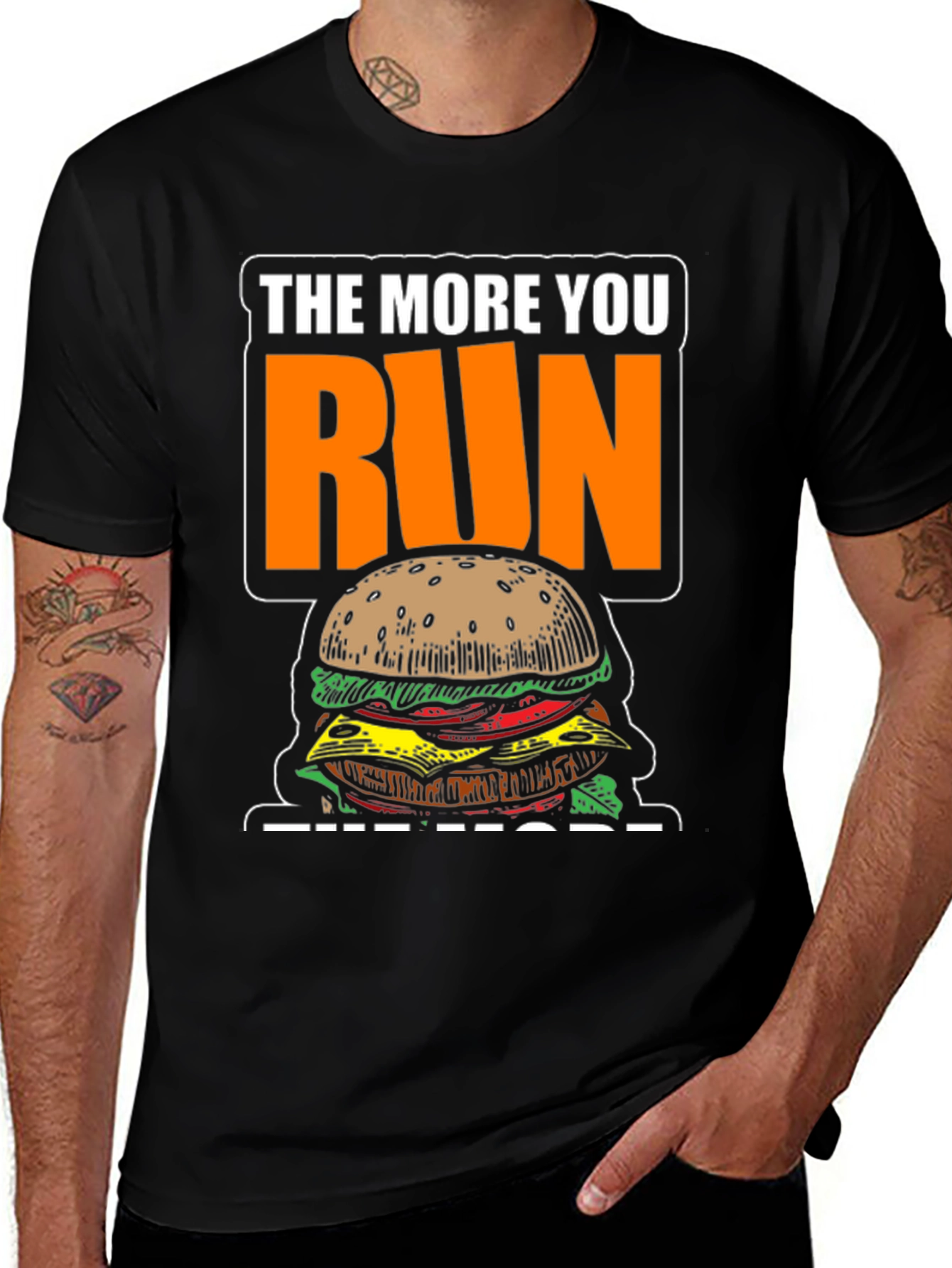 Variant 24 of Funny Running Burger T-Shirt: The More You Run!