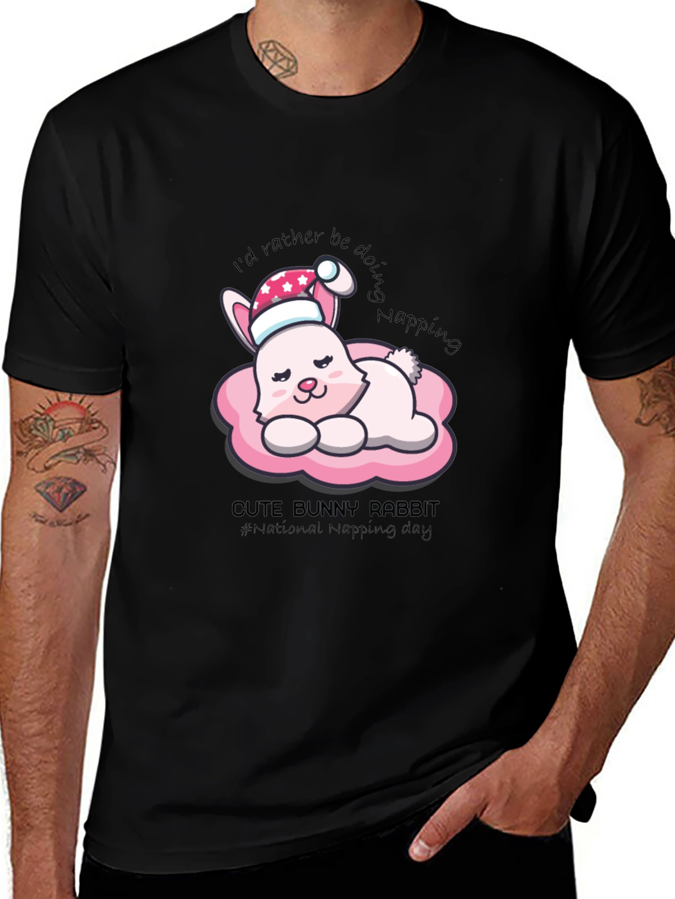 Variant 11 of Cute Bunny Napping T-Shirt - National Napping Day